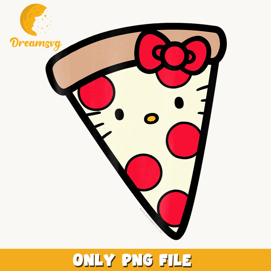 Hello Kitty Pizza Slice PNG, Sanrio Food Design, Pepperoni PNG