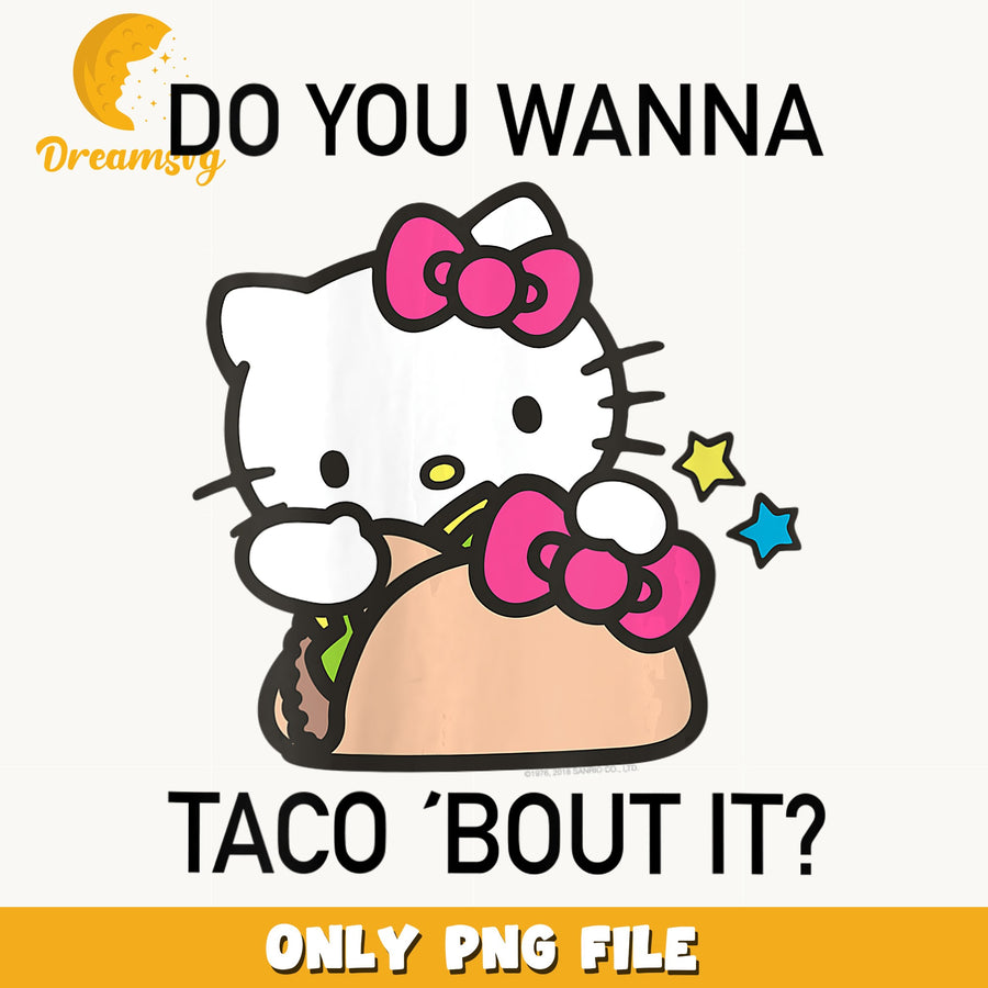 Hello Kitty Taco Bout It PNG, Sanrio Funny Taco Design, Cute PNG