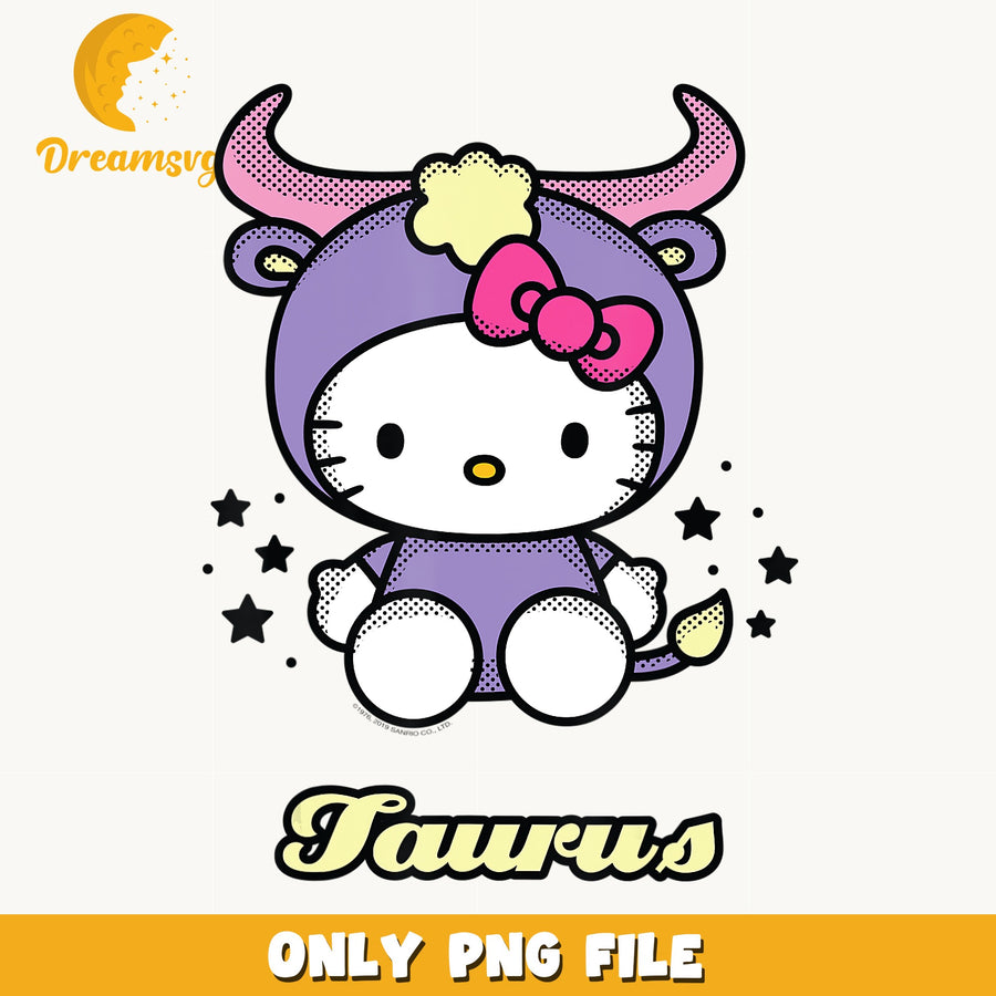 Hello Kitty Taurus Zodiac PNG, Sanrio Astrology Sign, Bull Stars PNG