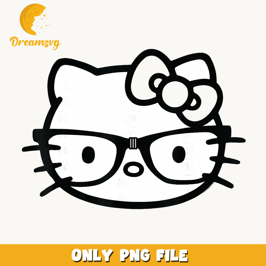 Hello Kitty With Glasses PNG, Sanrio Nerd Design, Cute Kitty PNG