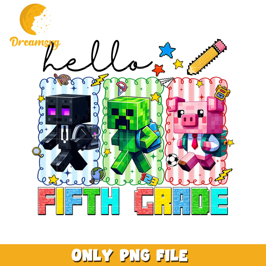 Hello fifith grade png, minecraft cartoons png, minecraft toys png