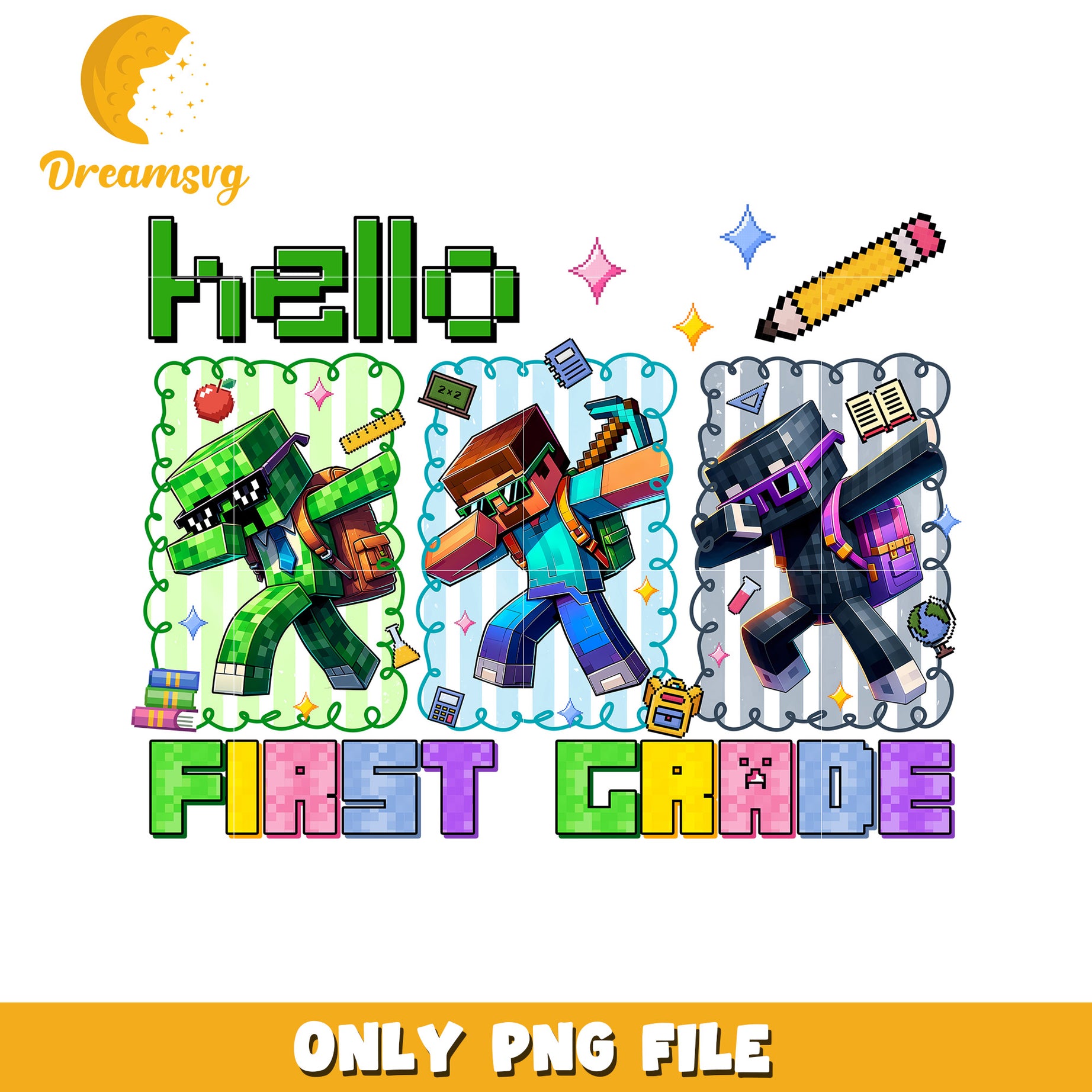 Hello first grade png, minecraft movies png, minecraft characters png