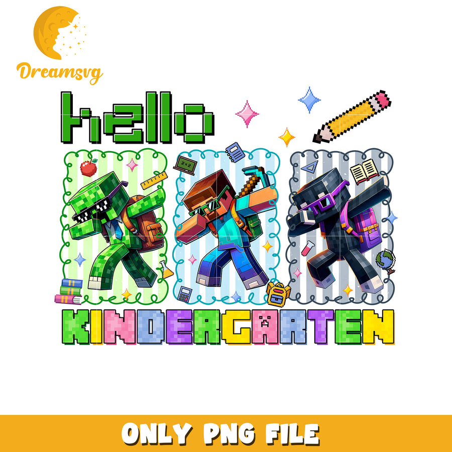 Hello kindergarten png, minecraft movies png, minecraft characters png