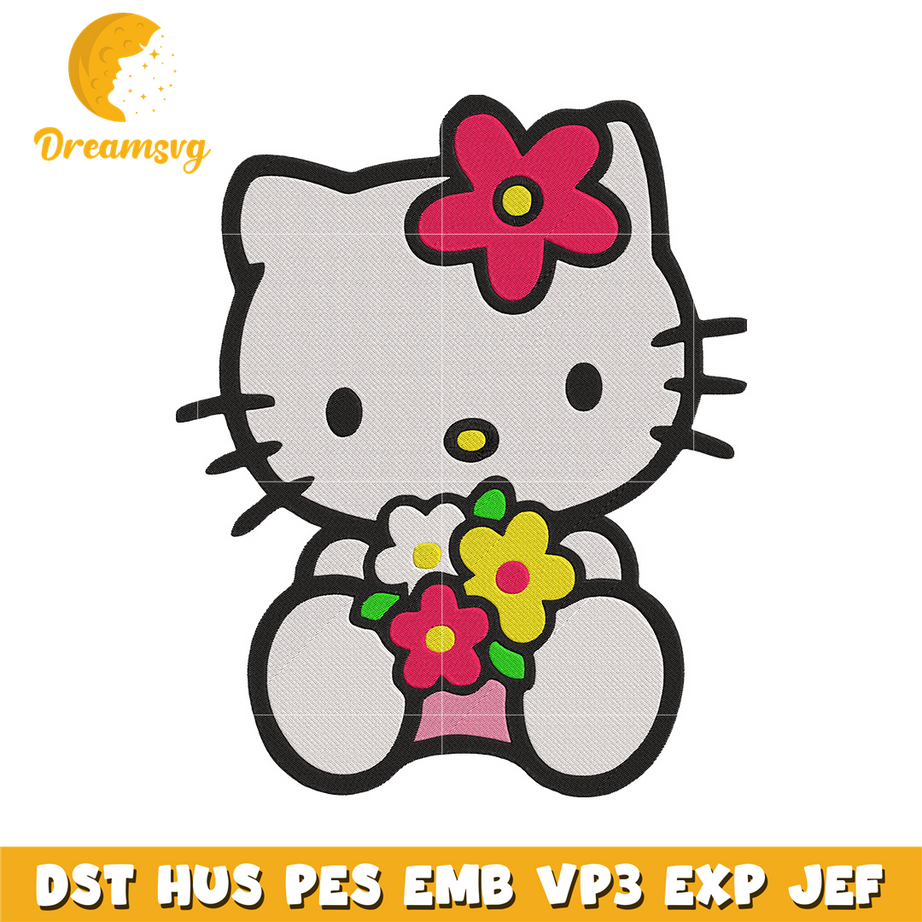 Hello kitty Embroidery Design, Digital download