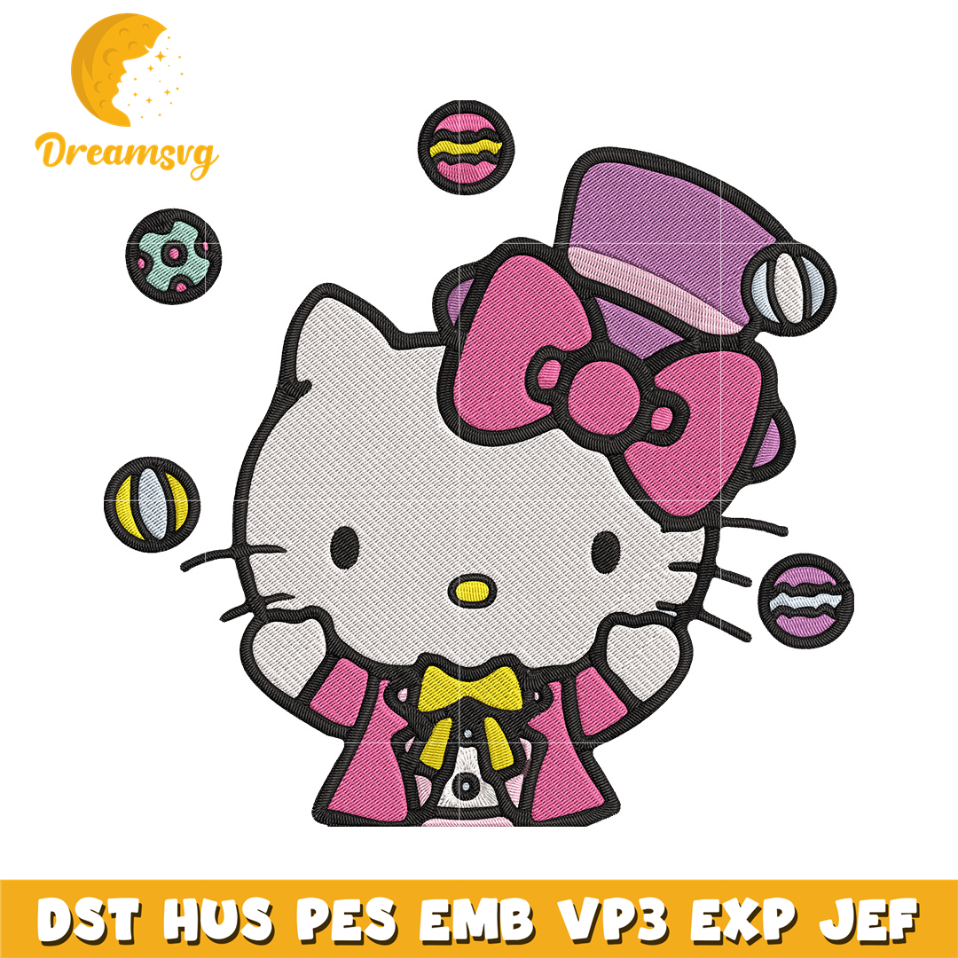 Hello kitty Peeker Embroidery Design