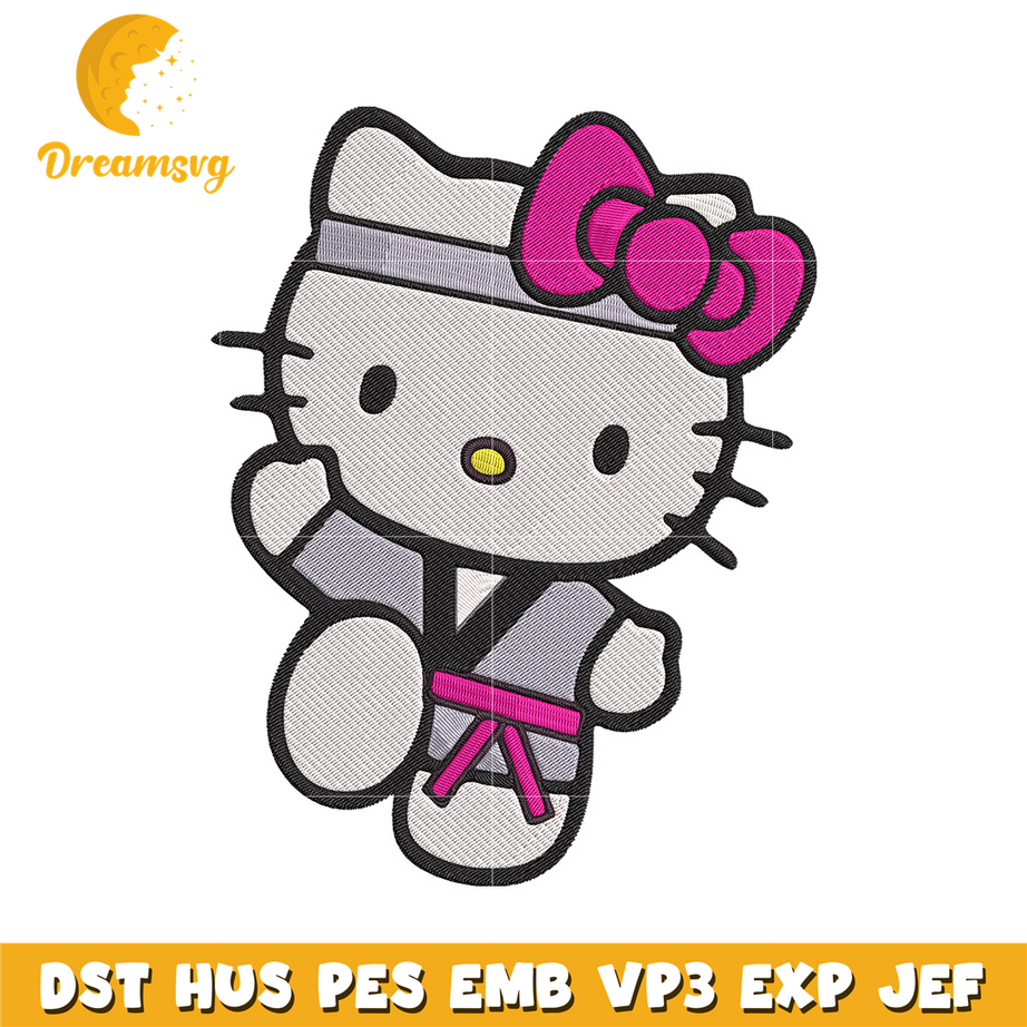Hello kitty Taekwondo Embroidery Design