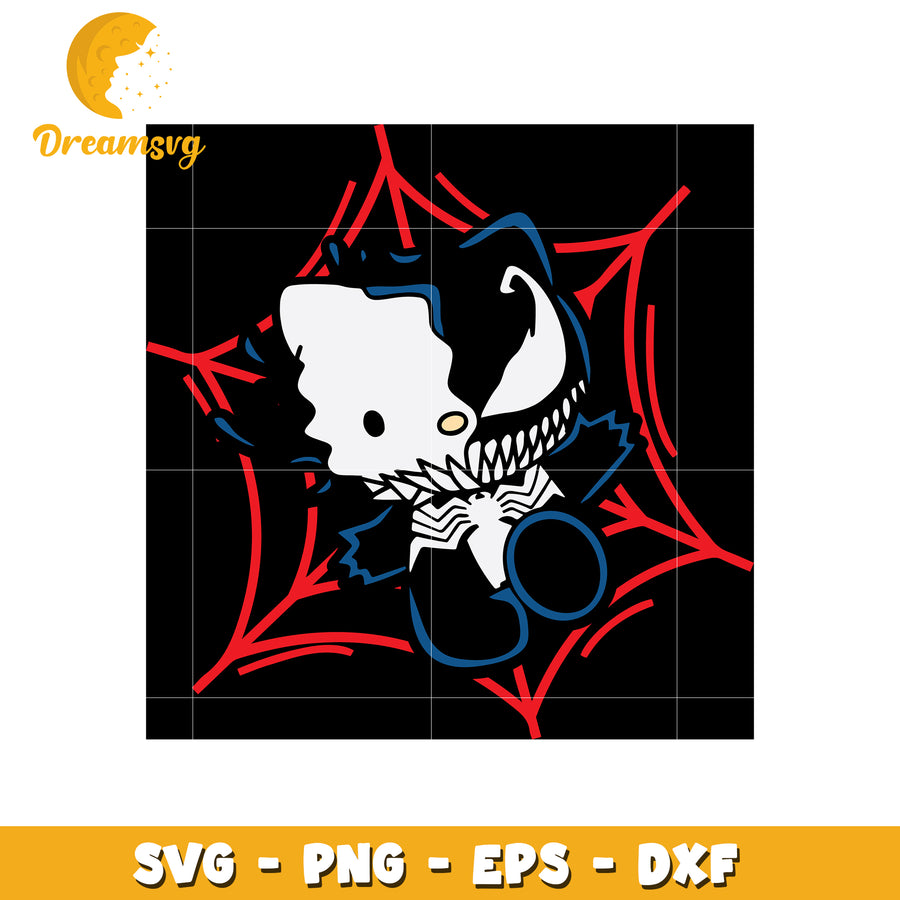 Hello kitty character cosplay venom svg, venom svg, cartoonsvg