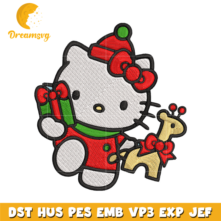 Hello kitty chrismas Embroidery Design