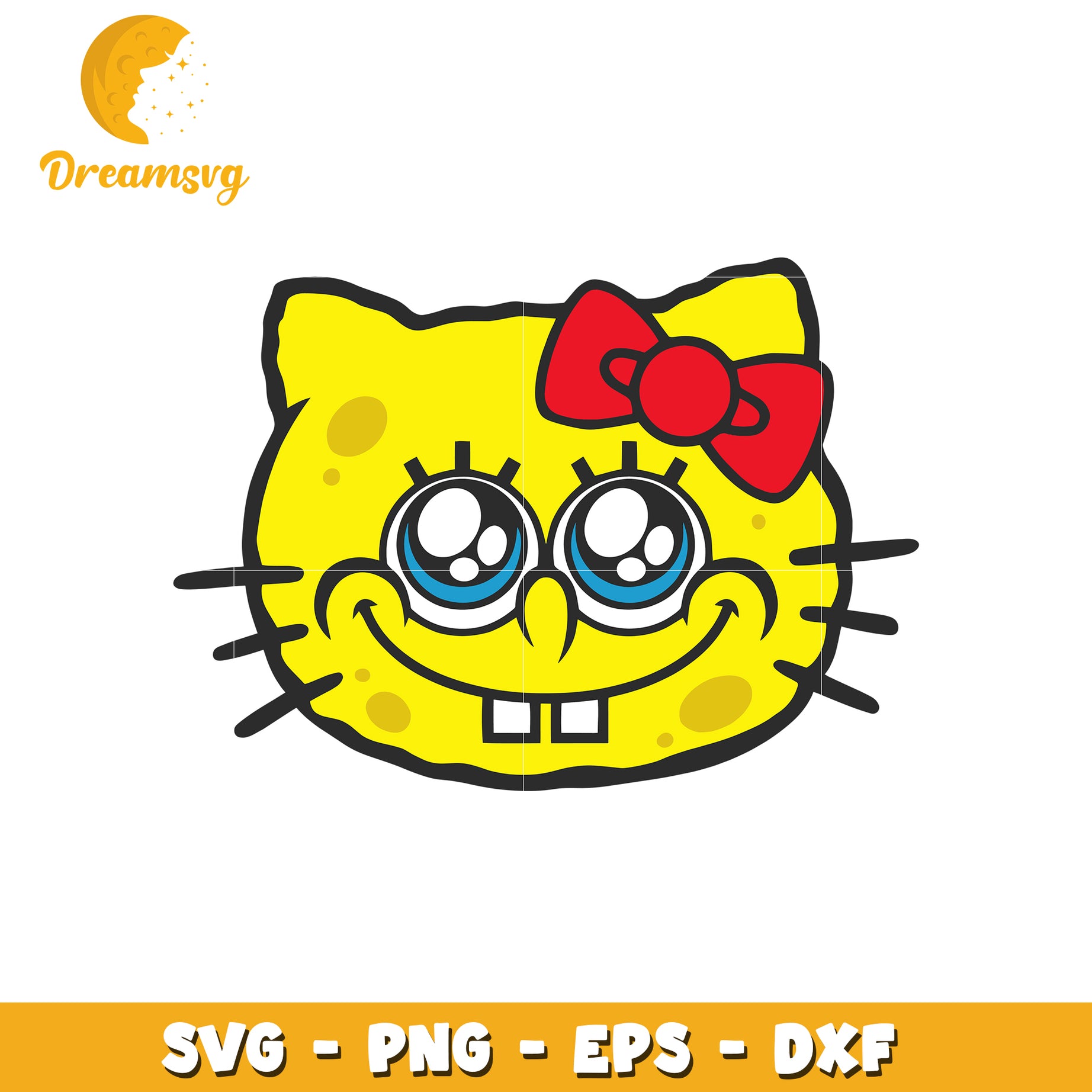 Hello kitty cosplay spongebob svg, hello kitty svg, spongebob svg