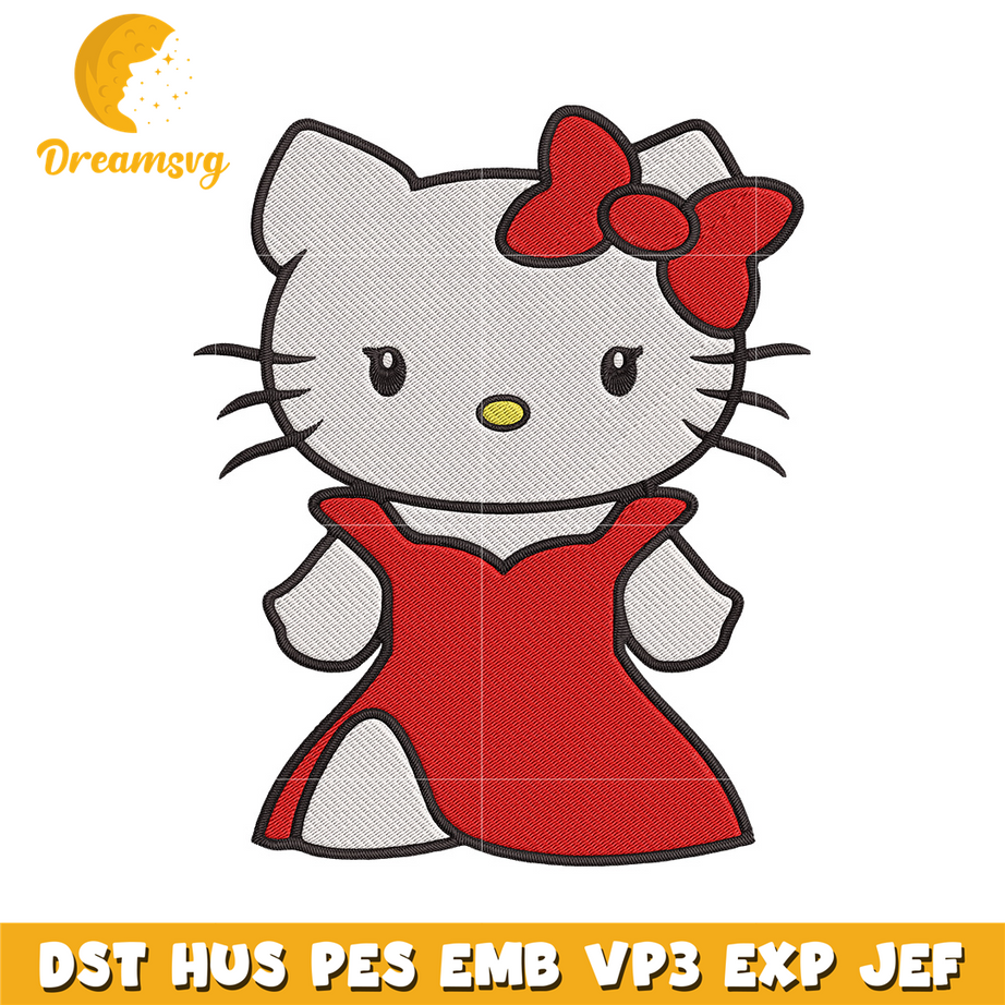 Hello kitty dress Embroidery Design