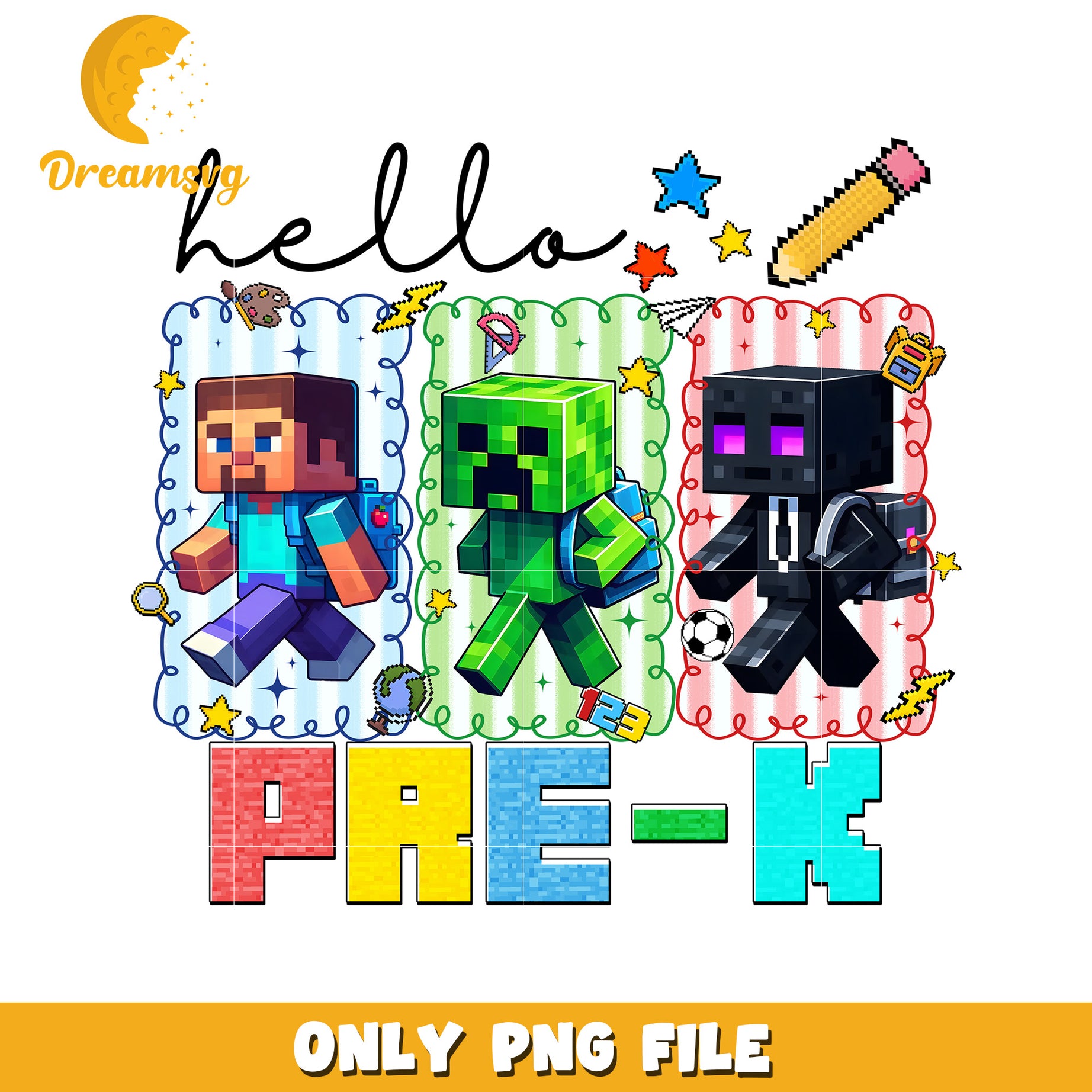 Hello pre k png, minecraft cartoons png, minecraft toys png