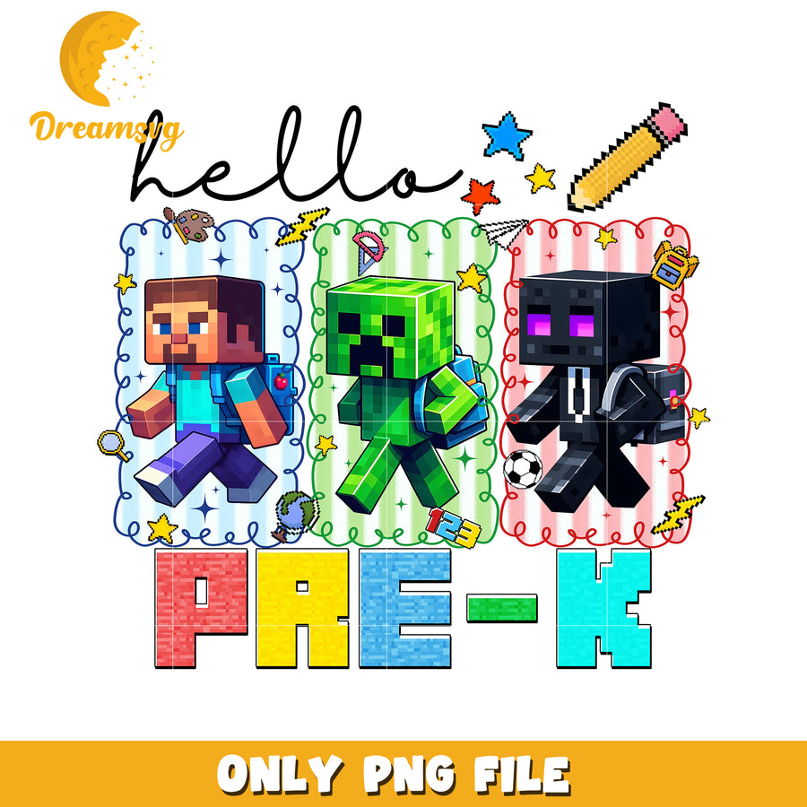 Hello pre k png, minecraft cartoons png, minecraft toys png