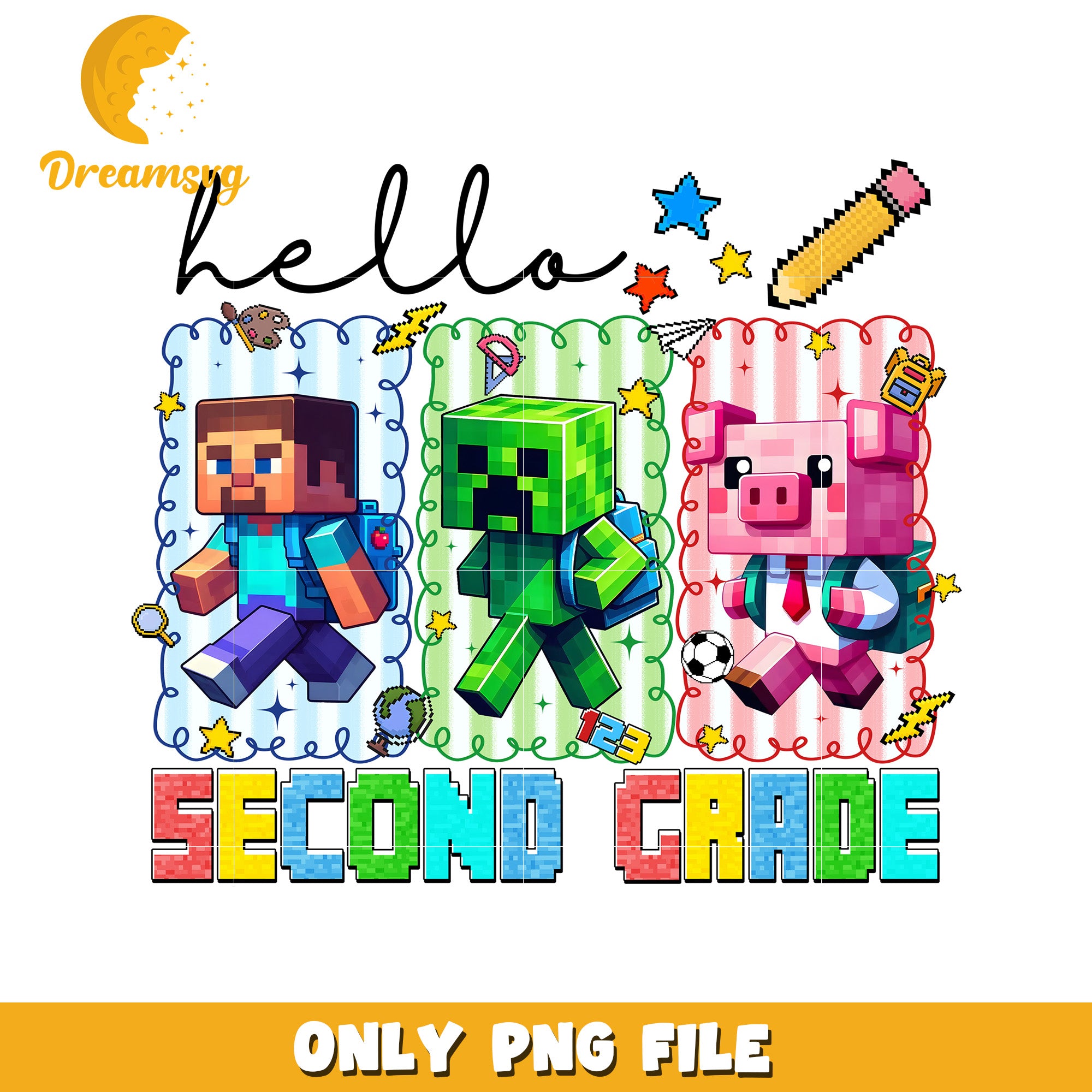 Hello second grade characters png, minecraft movies png, minecraft characters png