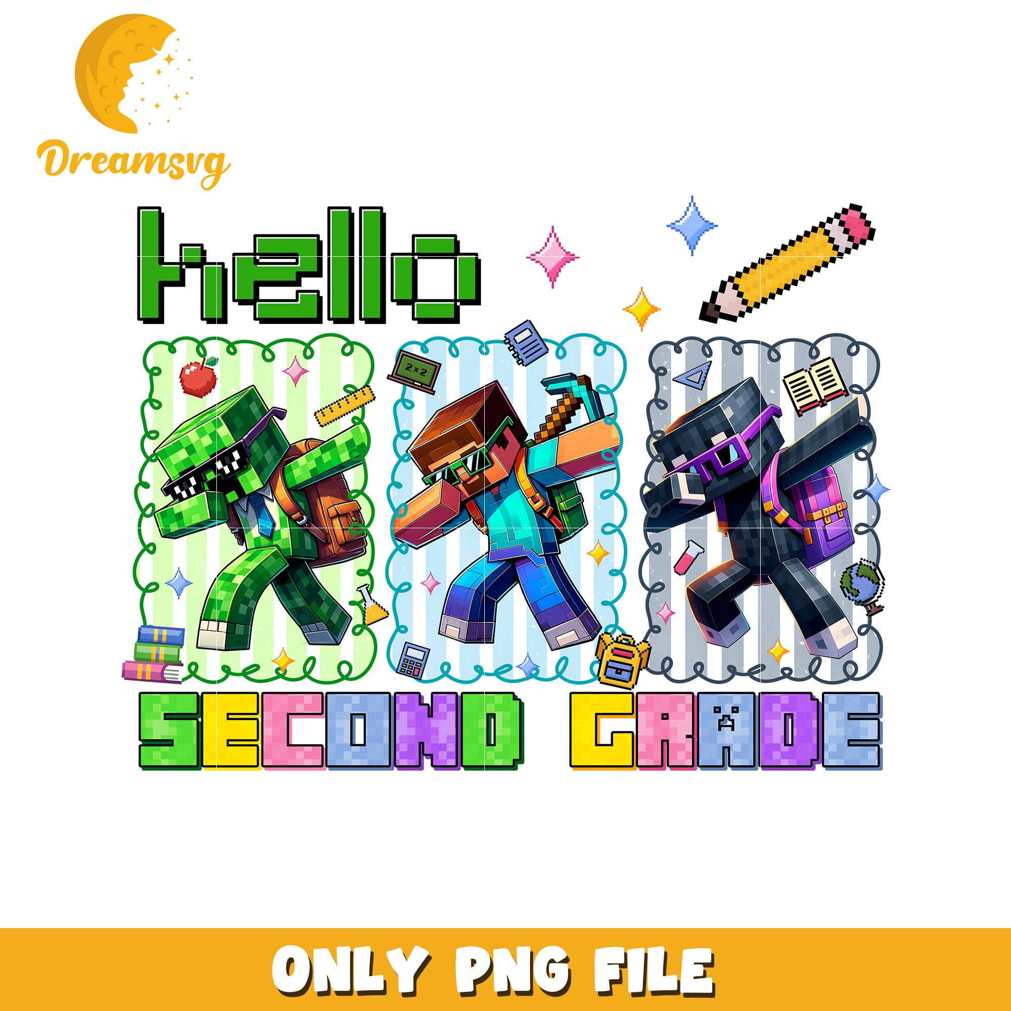 Hello second grade png, minecraft movies png, minecraft characters png