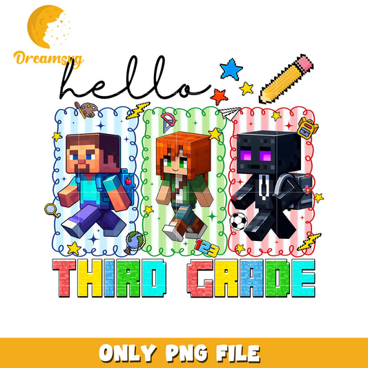 Hello third grade png, minecraft cartoons png, minecraft toys png