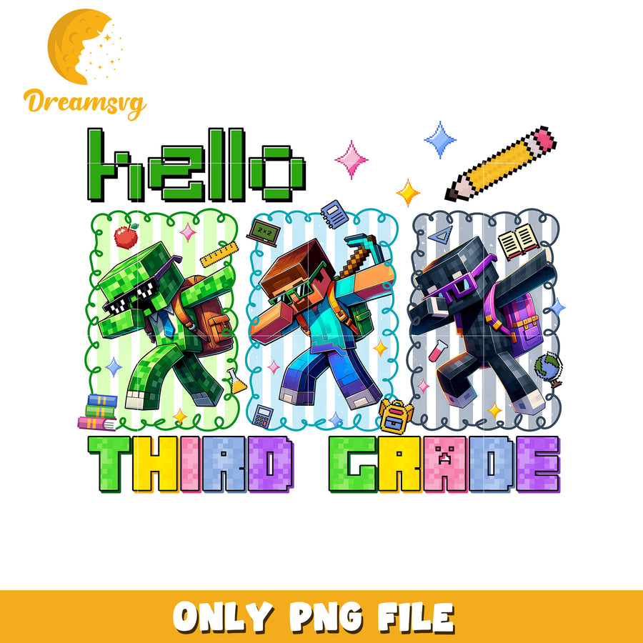 Hello third grade png, minecraft movies png, minecraft characters png