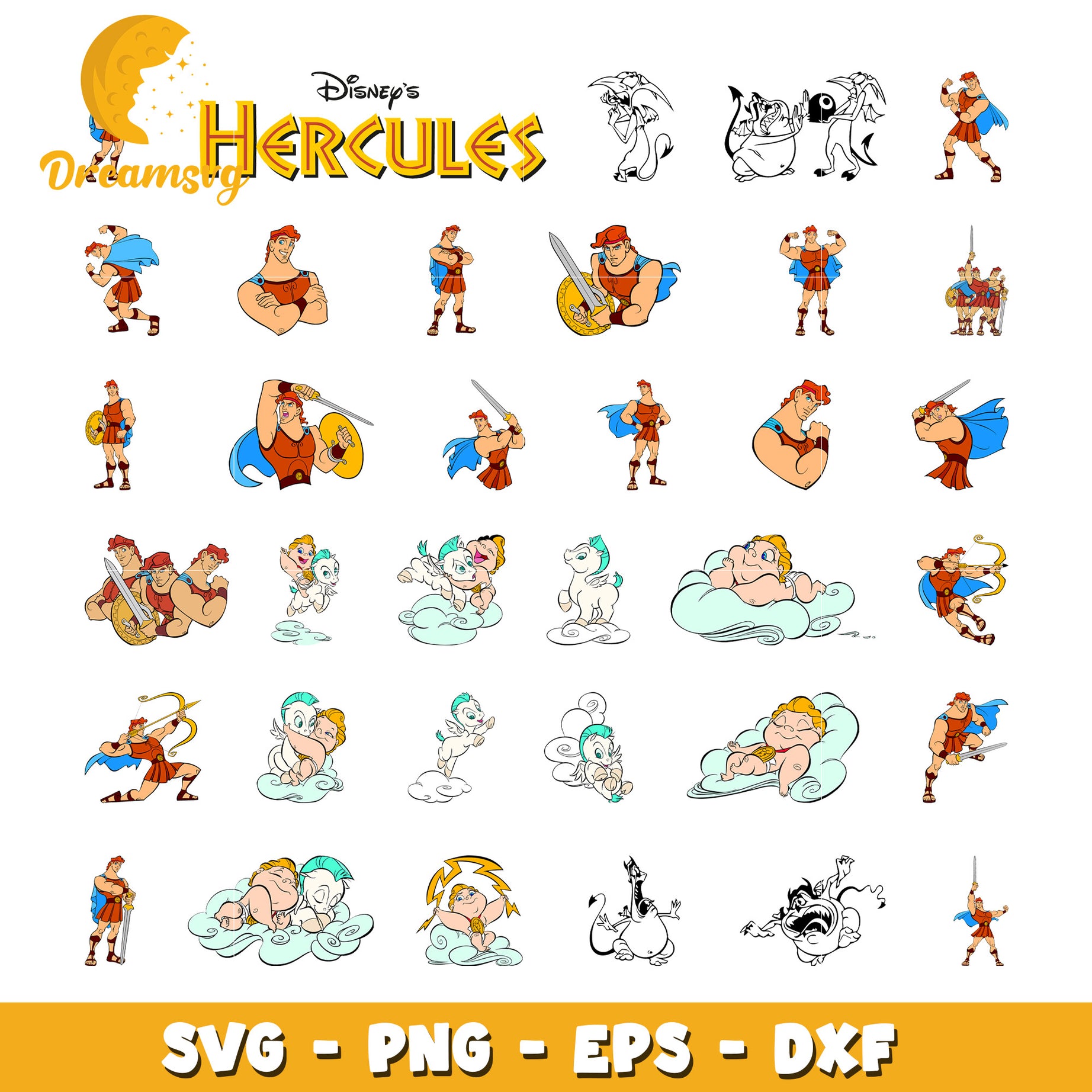 Disney hercules characters bundle svg, hercules disney​ svg