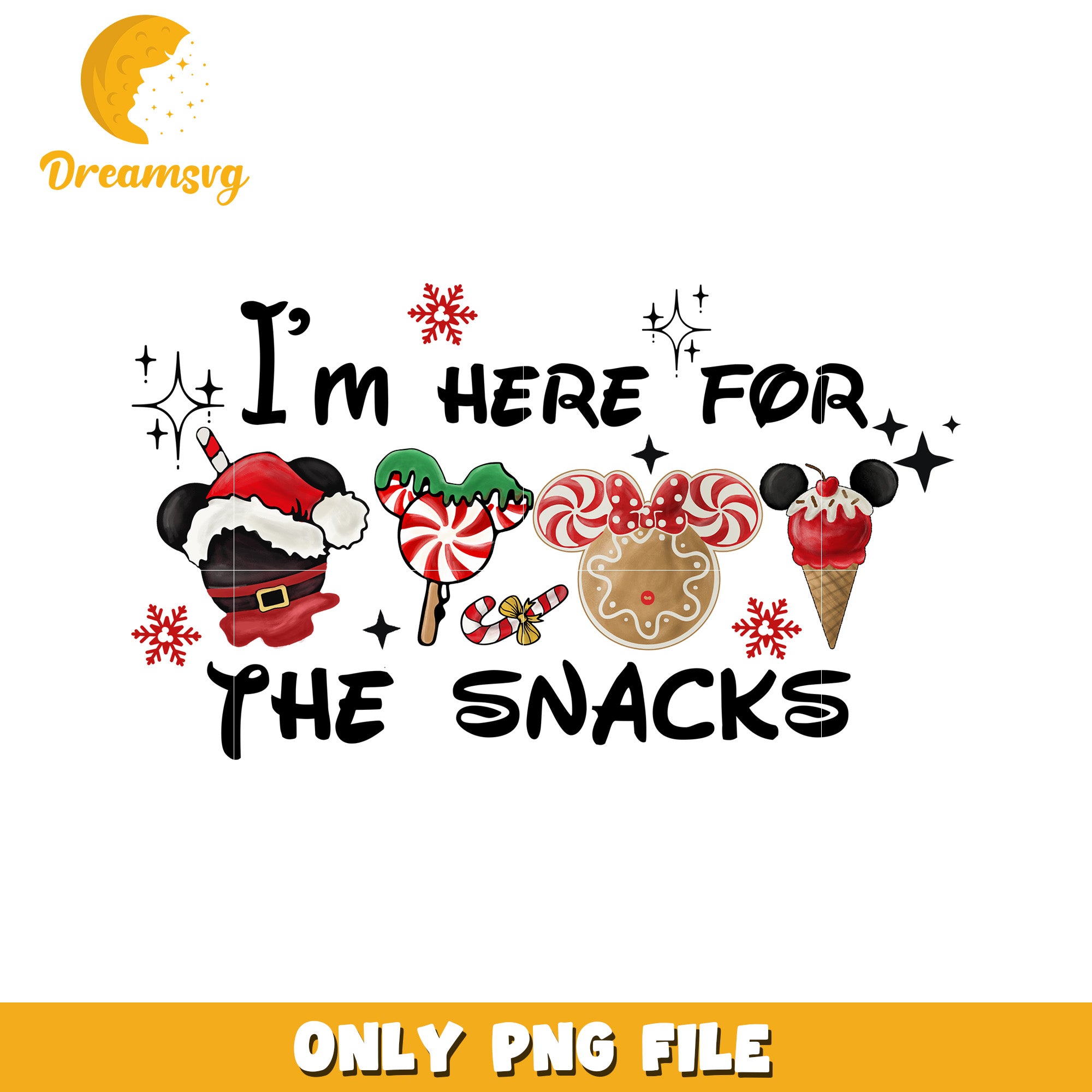 Here snacks png, christmas sparkle png, disney winter png