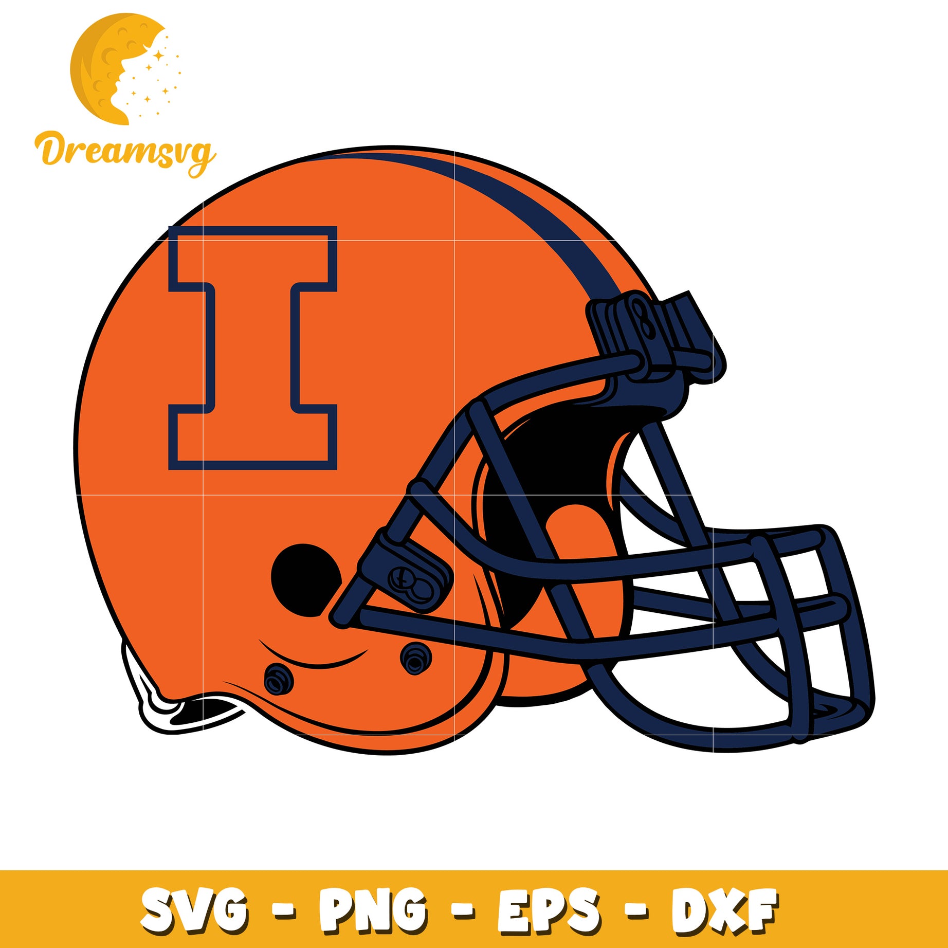 High Quality Orange Football Helmet SVG Design for Sports Lovers