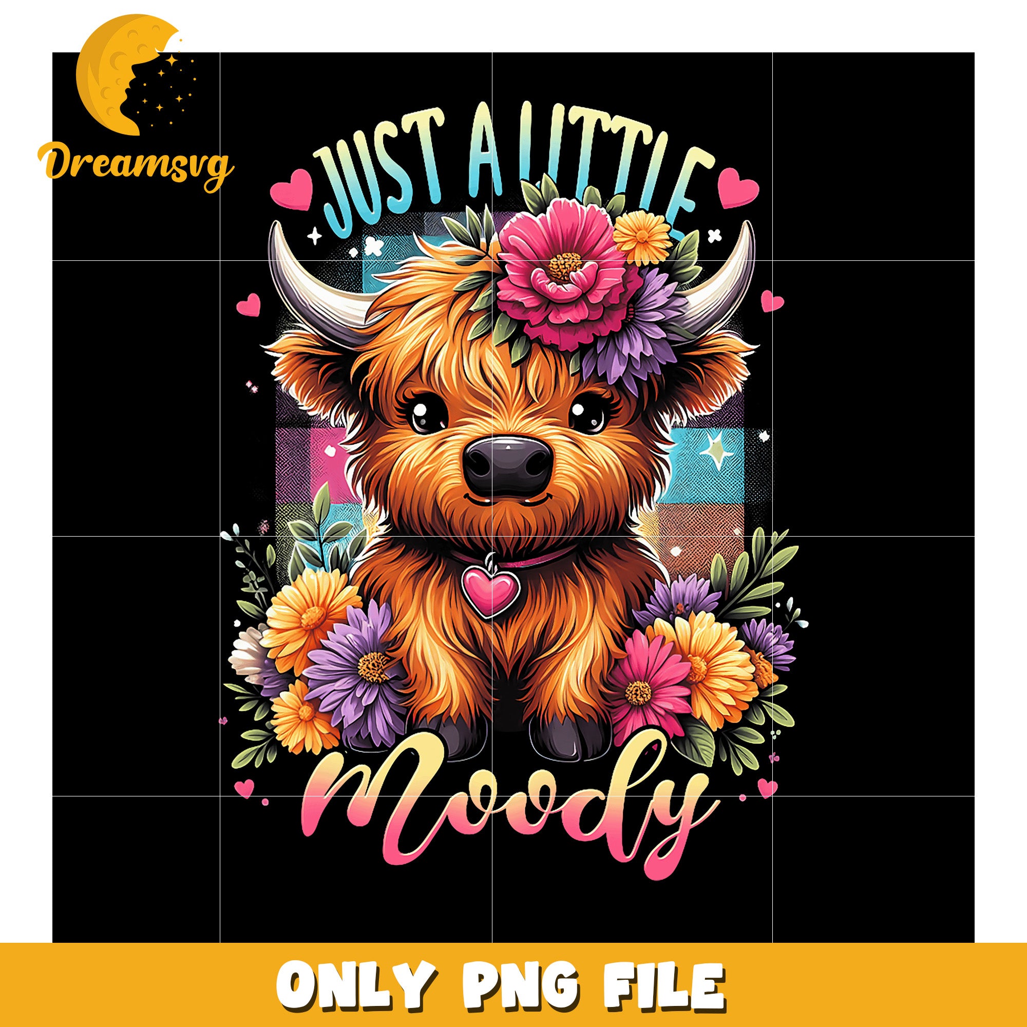 Highland Cow PNG Just A Little Moody Design