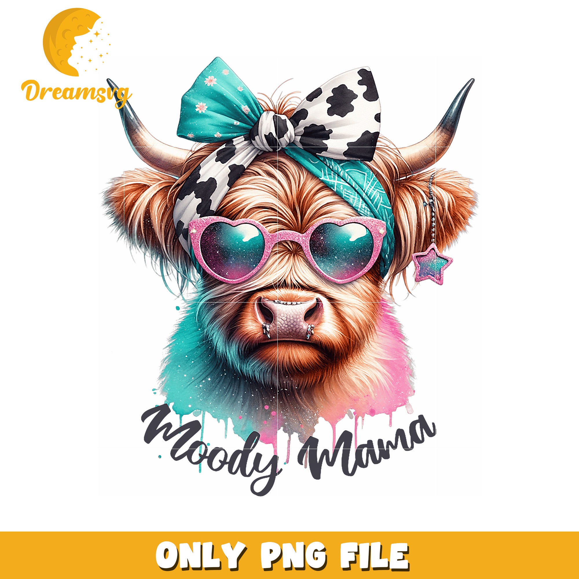 Highland Cow PNG Moody Mama Design