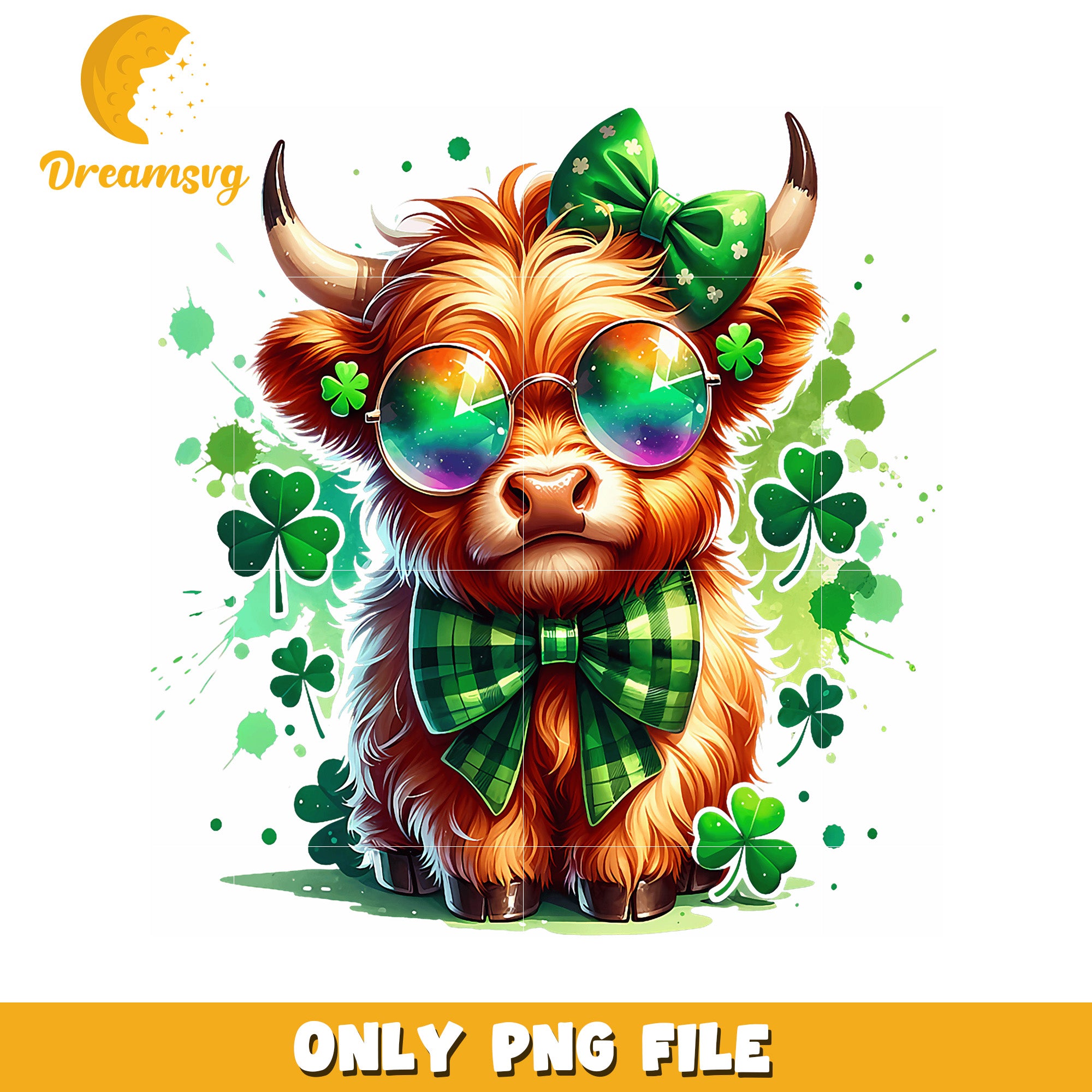 Highland Cow St Patricks Day PNG
