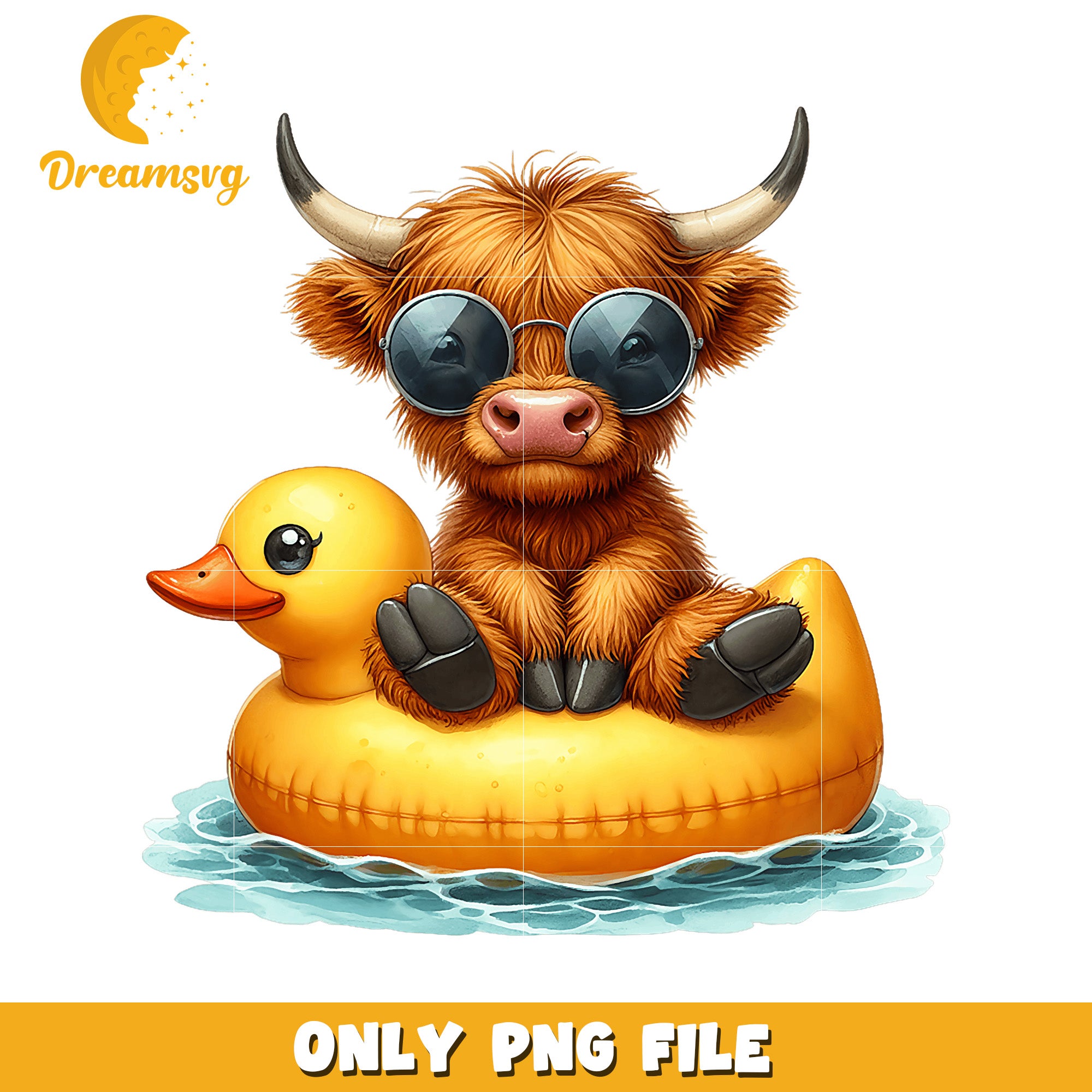 Highland Cow Sunglasses Summer PNG