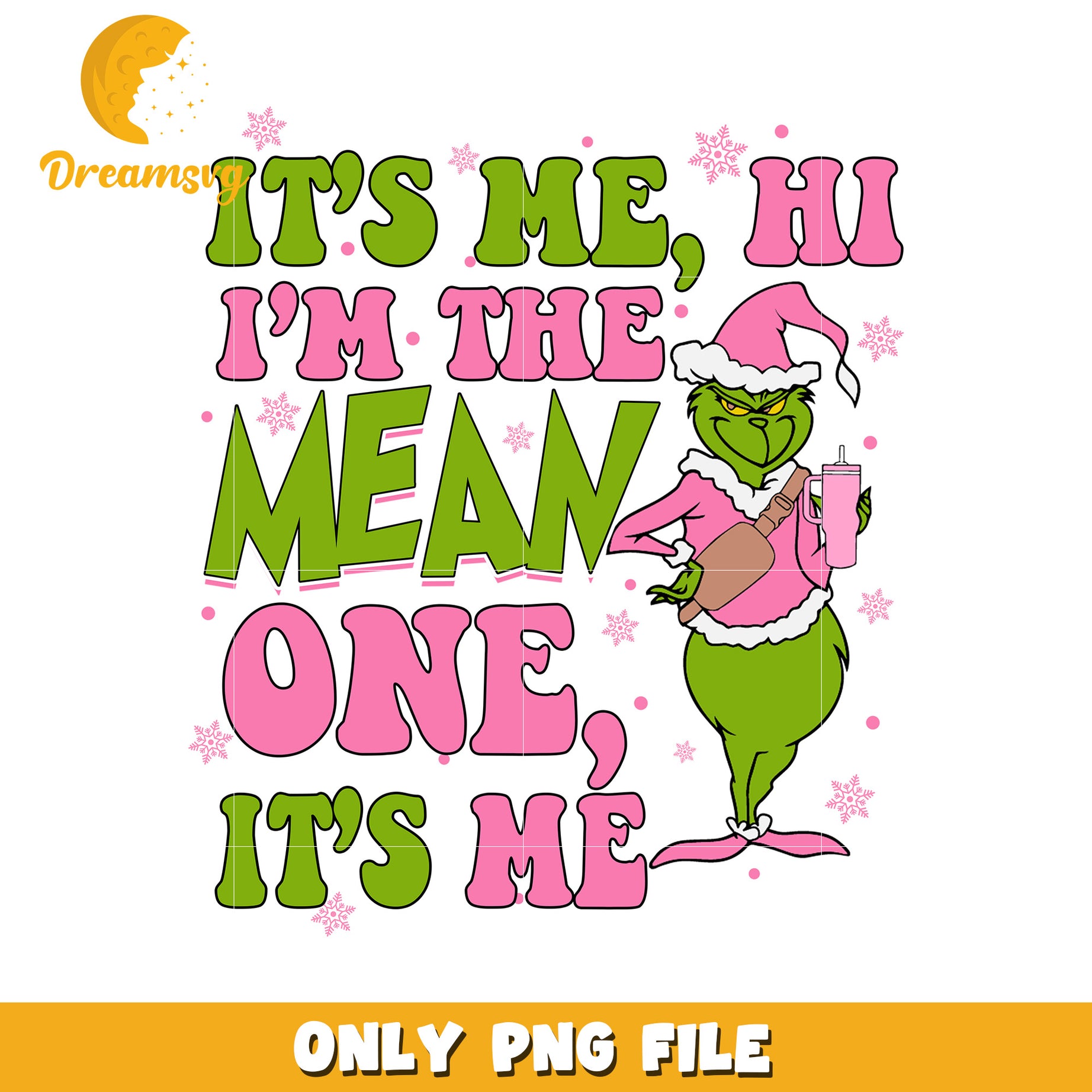 Hi im the mean one png, christmas bell png, grinch quotes png
