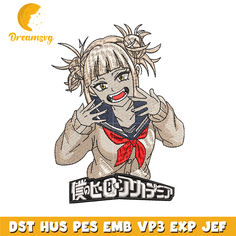 Himiko Toga laugh embroidery design