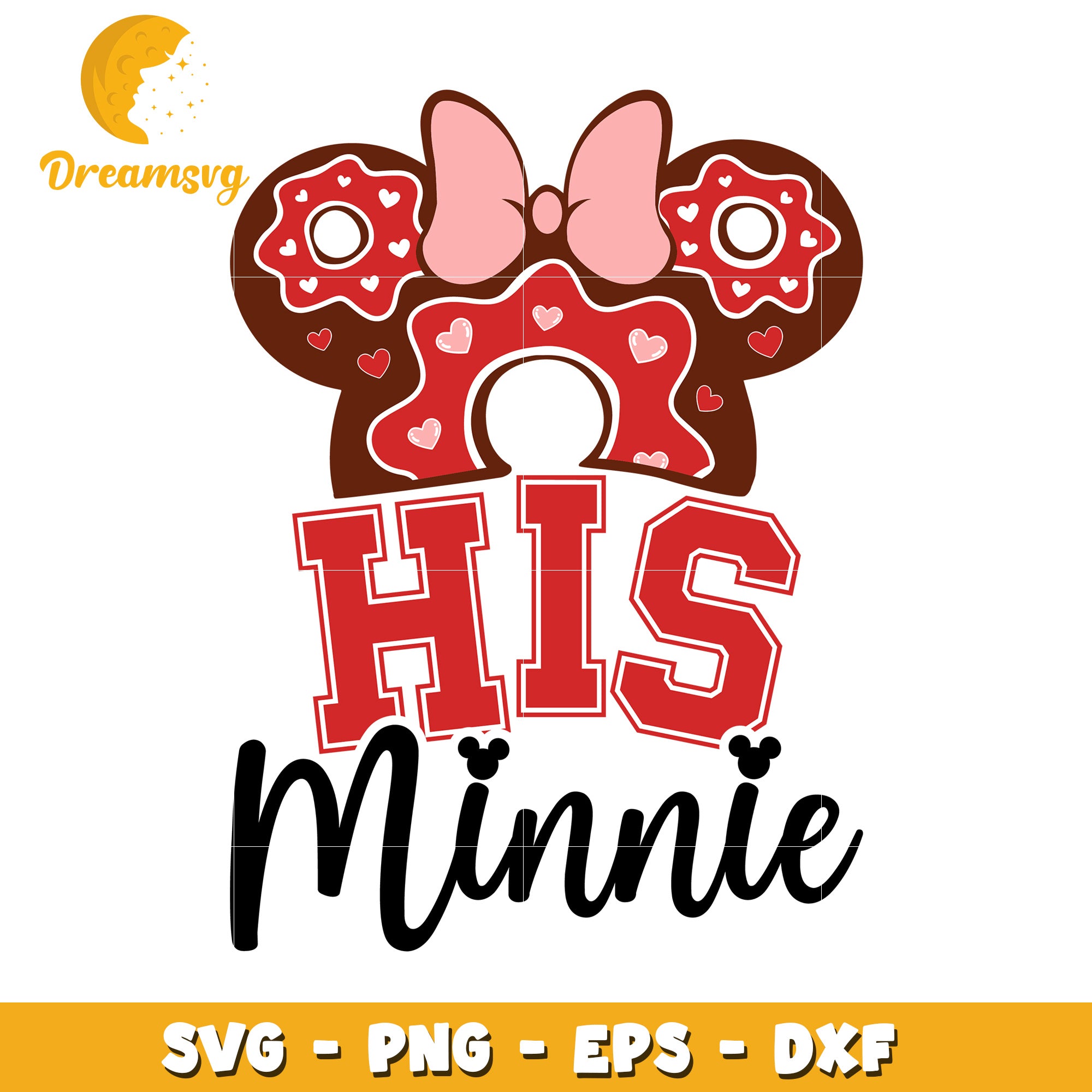 His Minnie Donut Ears SVG Cut File