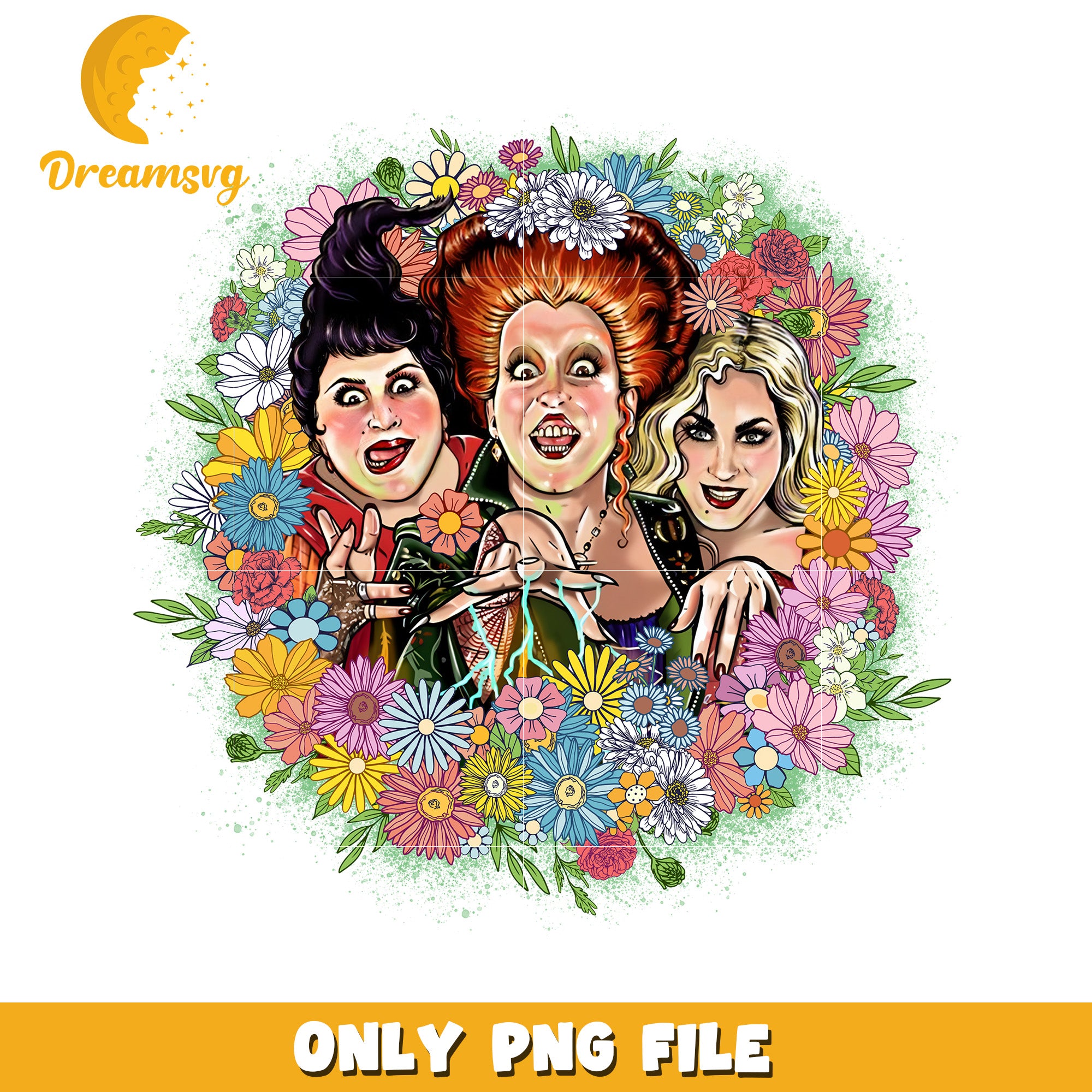 Hocus Pocus PNG Floral Sublimation