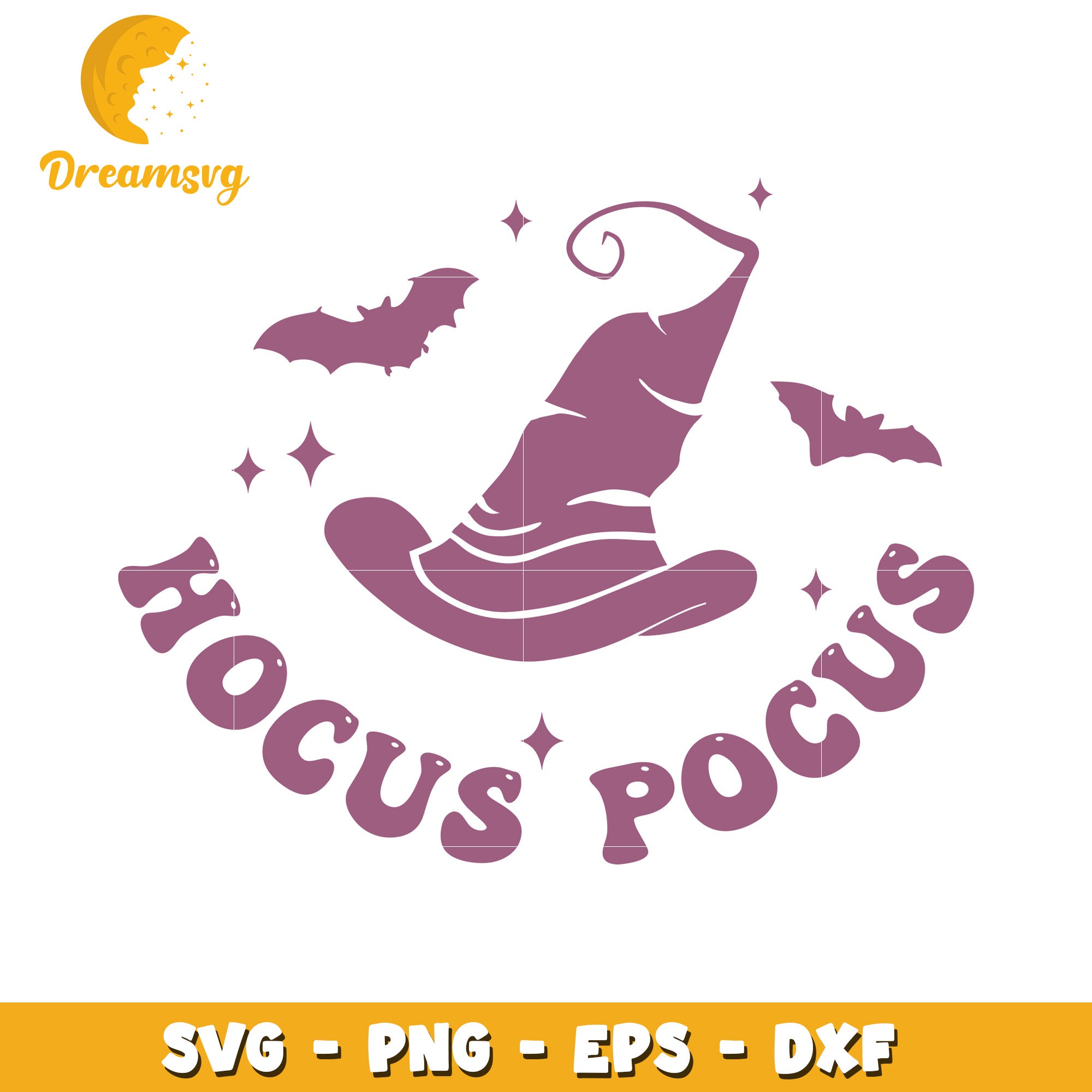 Hocus Pocus witch hat svg, Halloween Hocus art svg