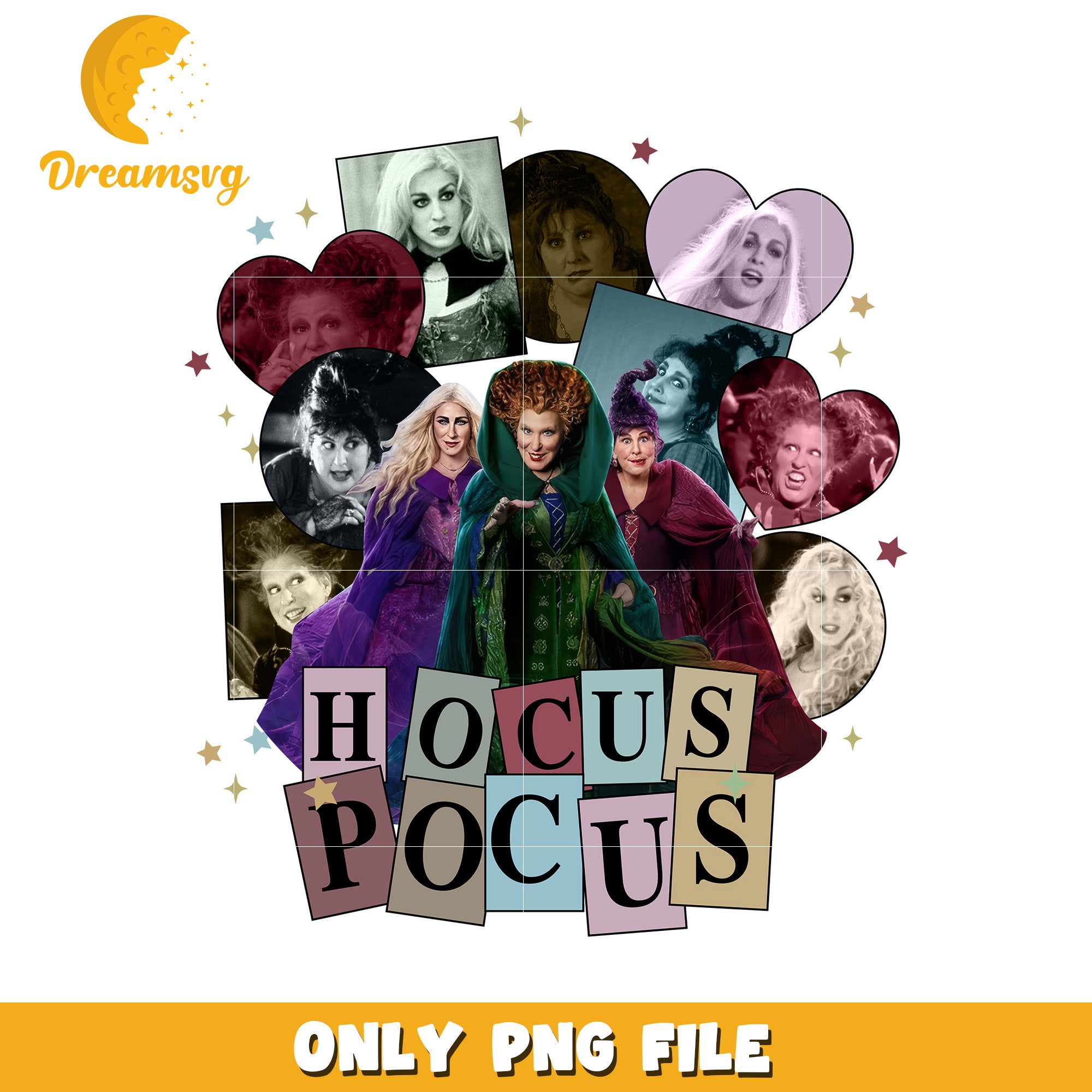 Hocus pocus design png, halloween wallpaper png, happy halloween png