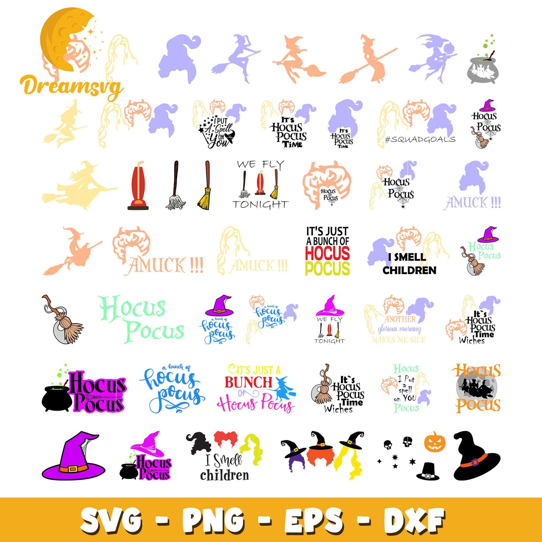 Hocus pocus halloween bundle svg, hocus pocus witches​ svg