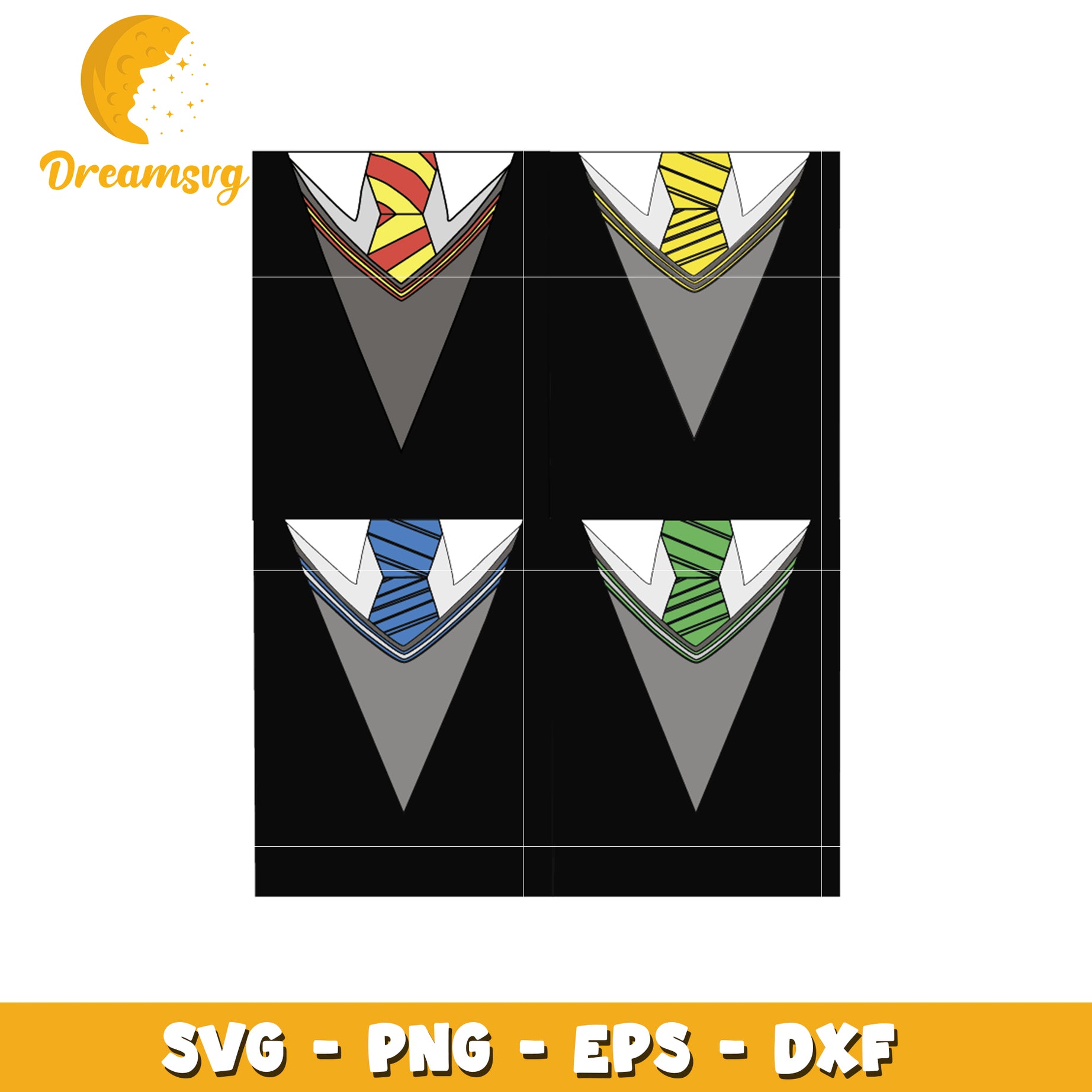 Hogwarts House Ties SVG Cut Files