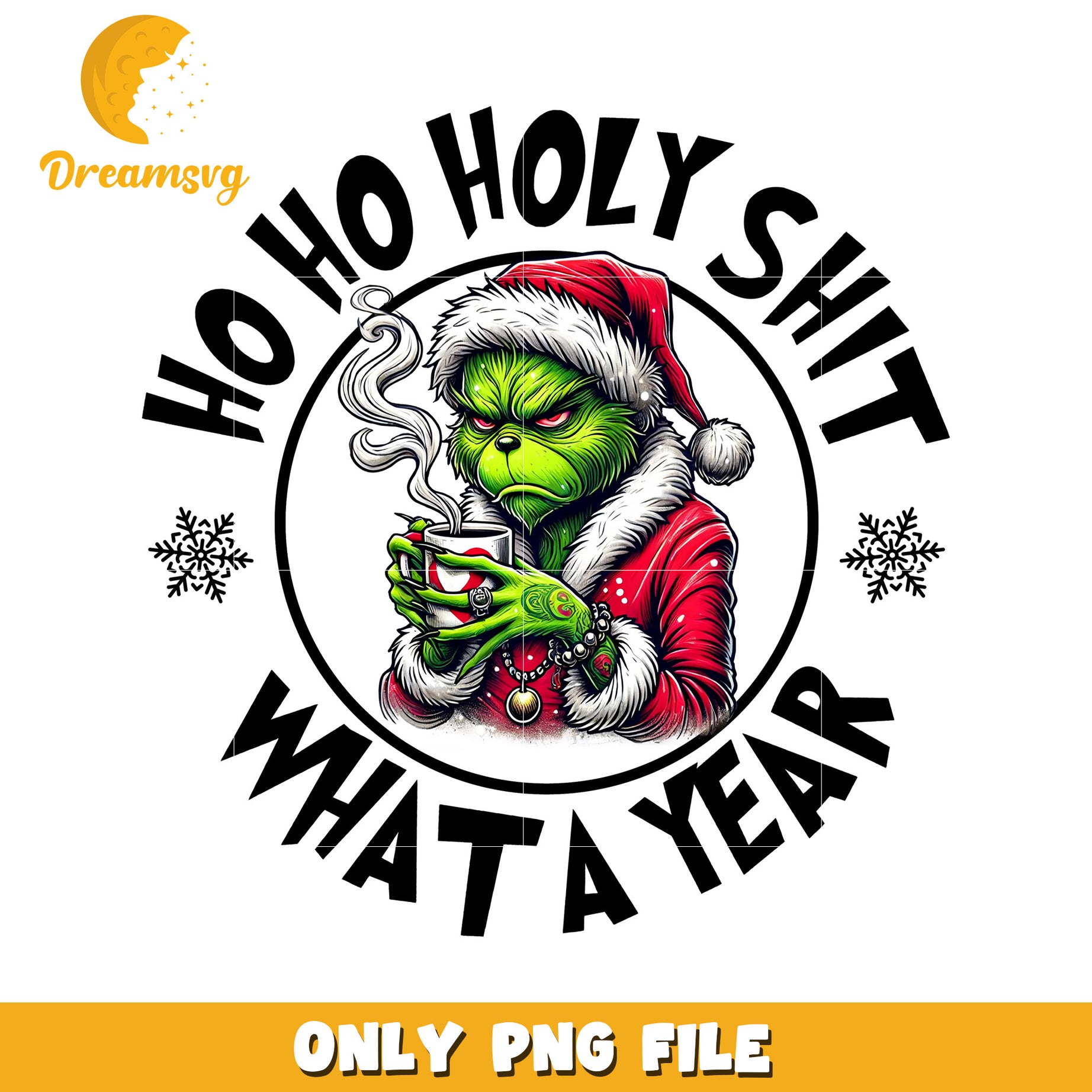 Ho ho holy shit png, christmas lights​​ png, baby grinch png