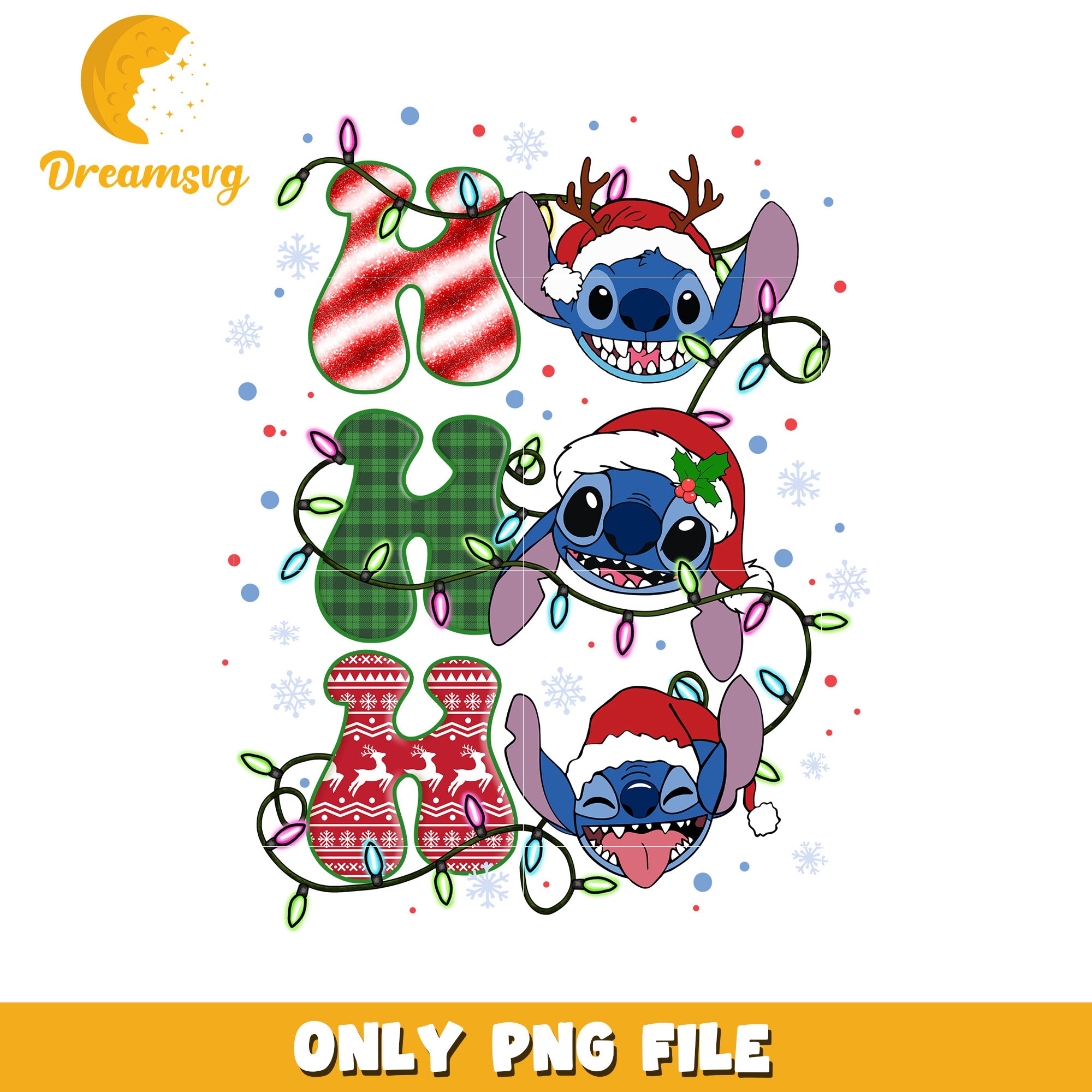 Ho ho ho stitch png, christmas sparkle png, disney winter png