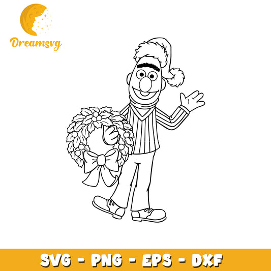Holiday Character Wreath SVG Design for Easy Crafting