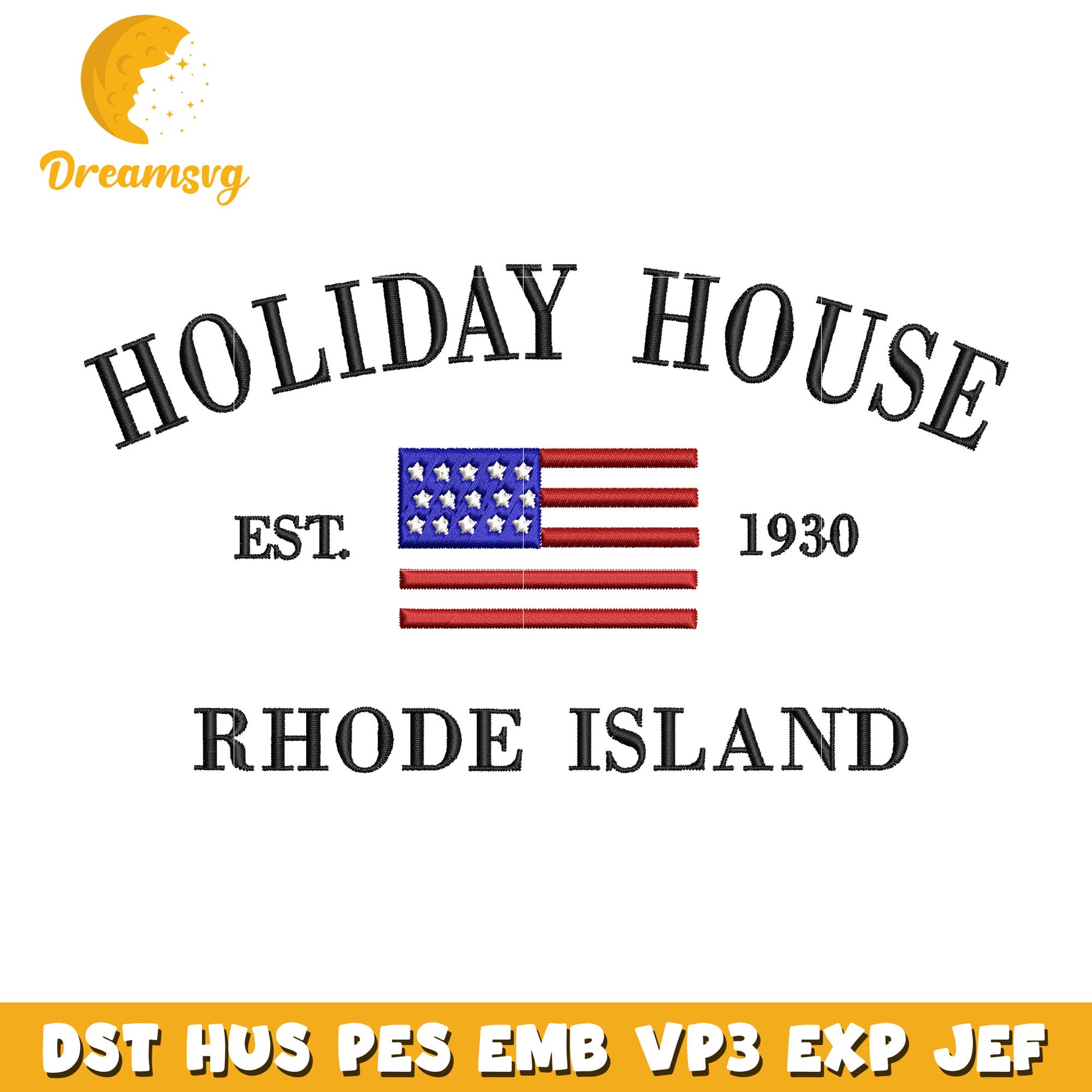 Holiday house american embroidery design