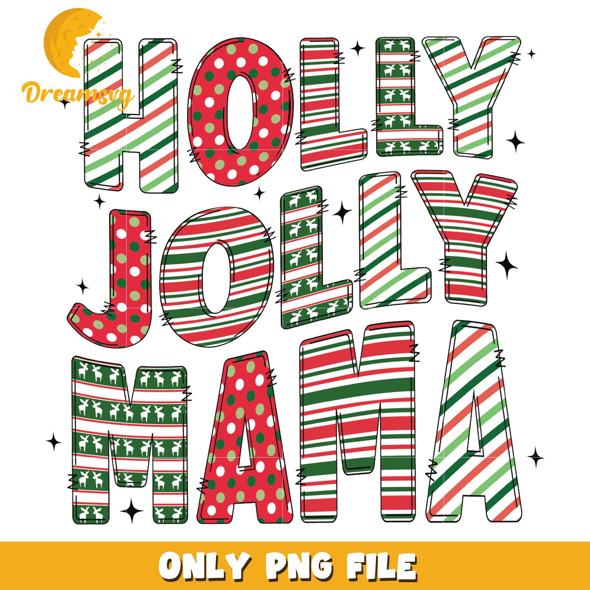 Holly jolly mama christmas png, merry christmas png, christmas png
