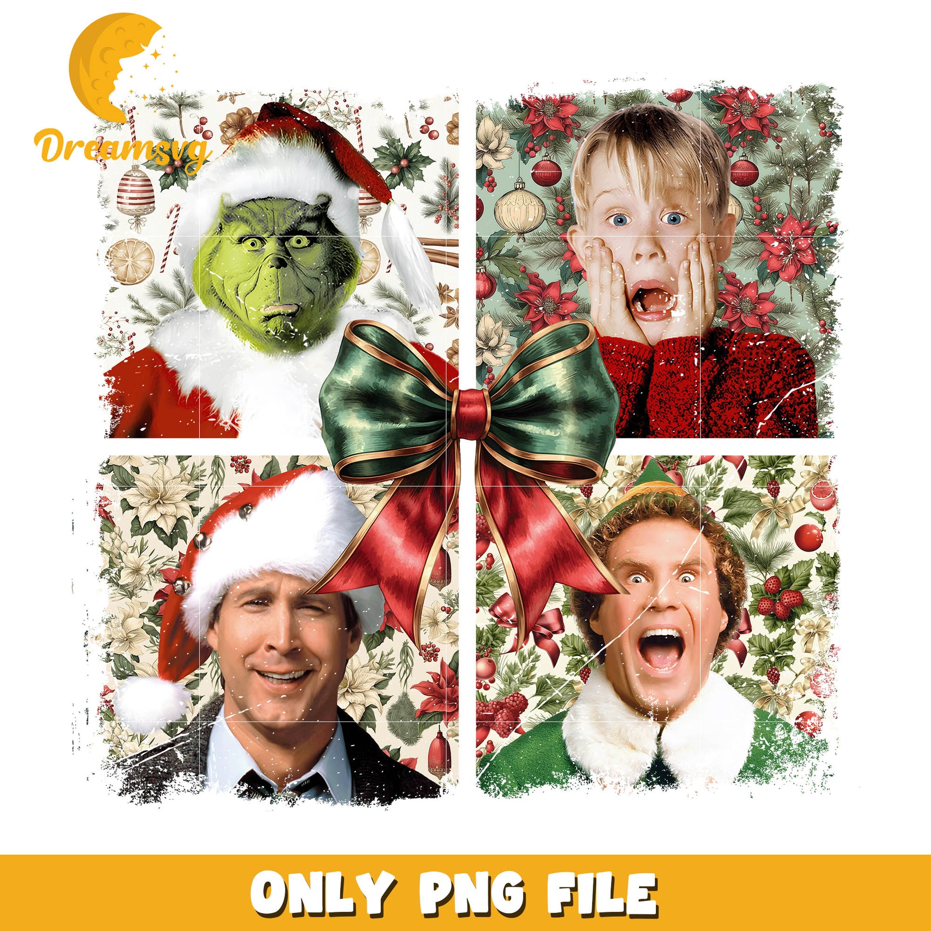 Home alone christmas png, grinch christmas png, funny christmas movies​ png
