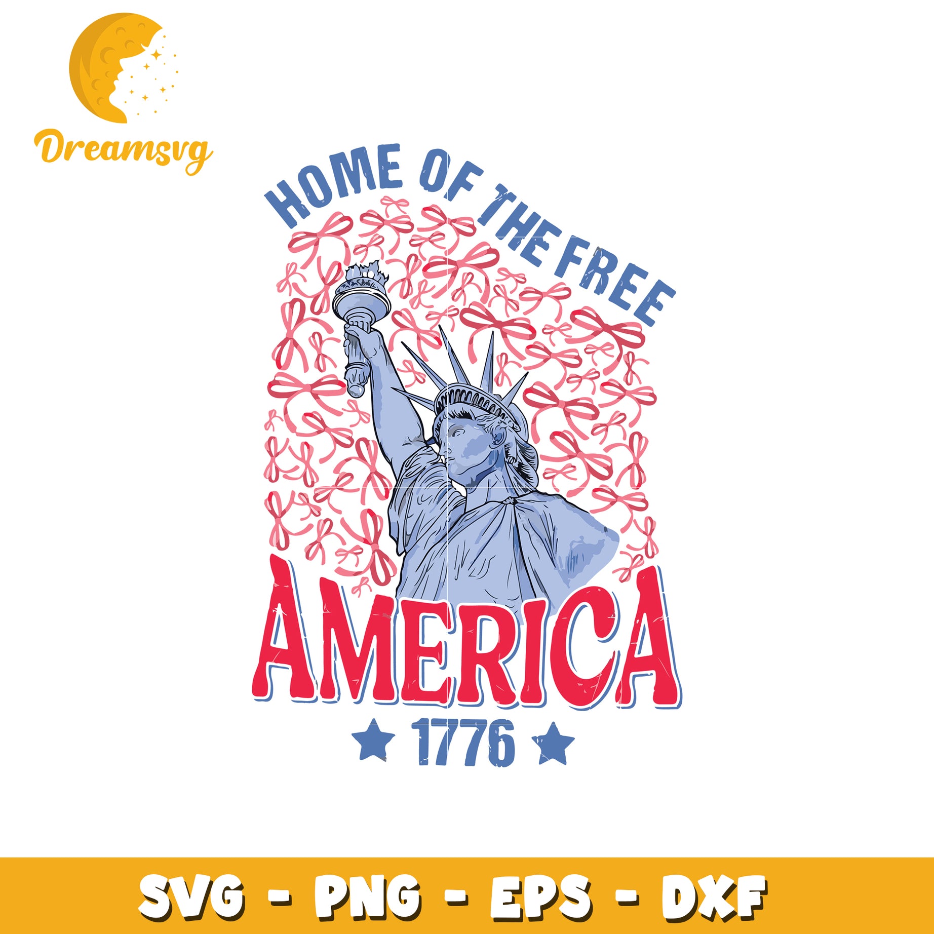 Home of the Free America Statue of Liberty SVG Design