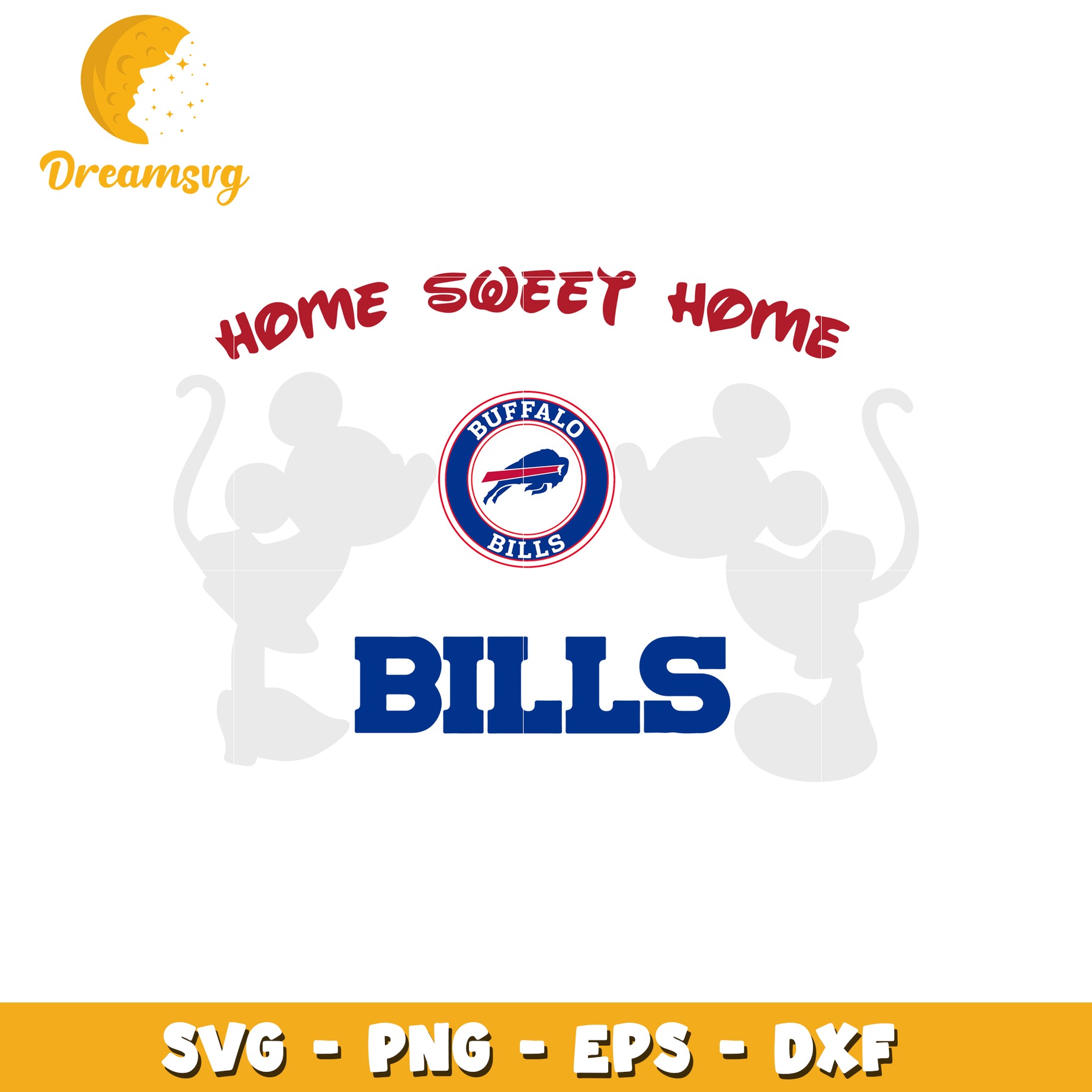 Home sweet home bills svg, buffalo bills svg, mickey minnie svg