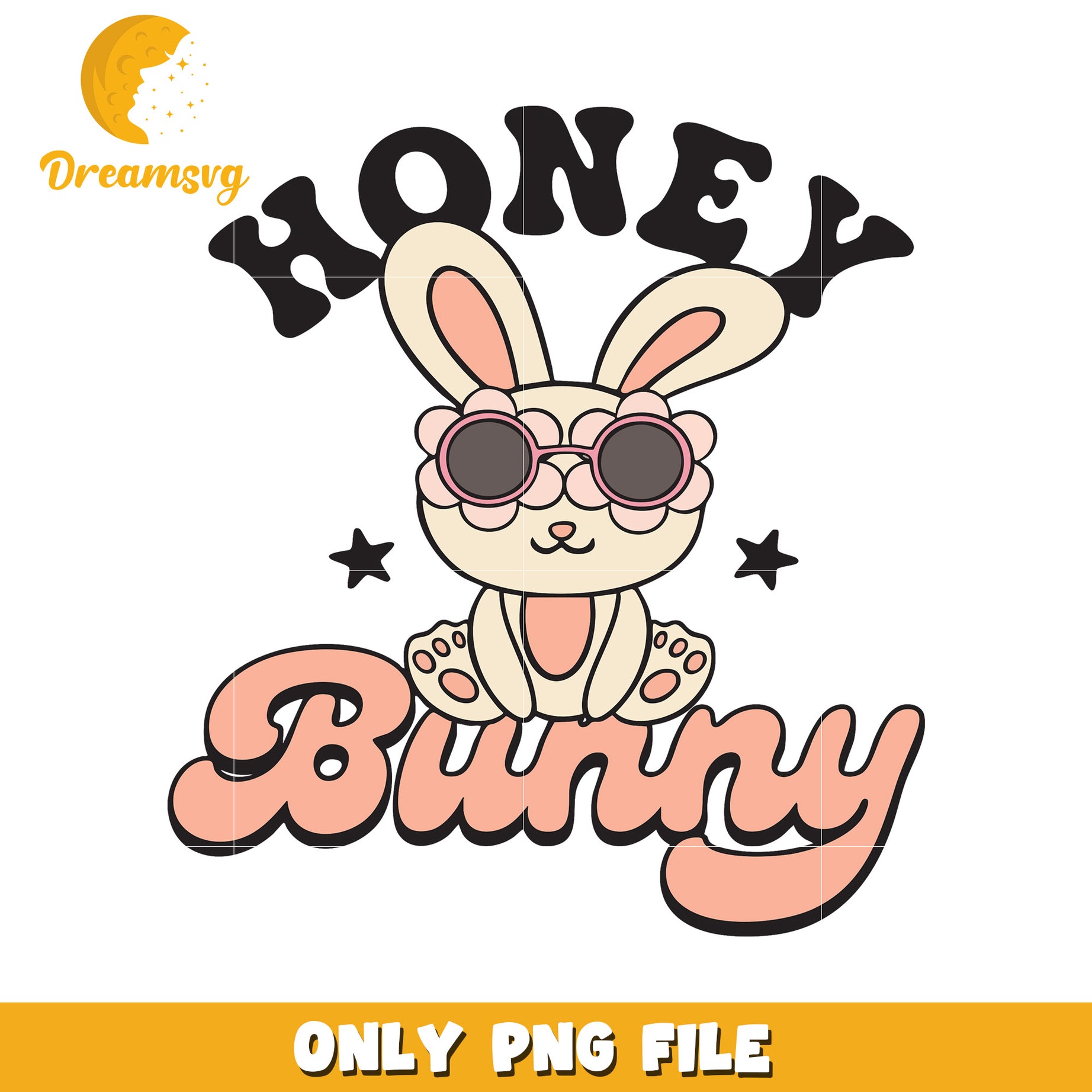 Honey Bunny PNG Cute Cartoon Rabbit with Sunglasses