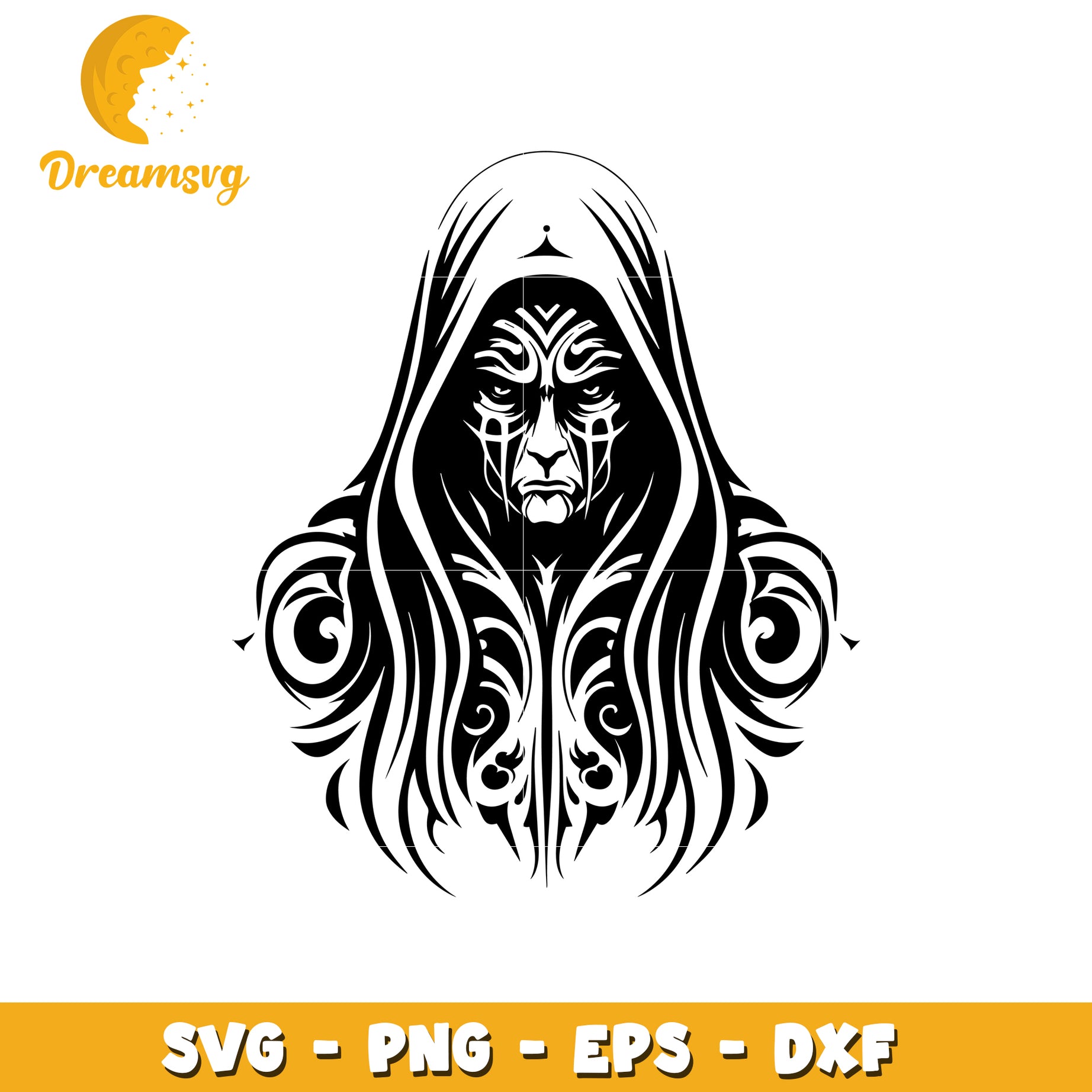 Hooded Tribal Figure PNG, SVG, EPS, DXF Files