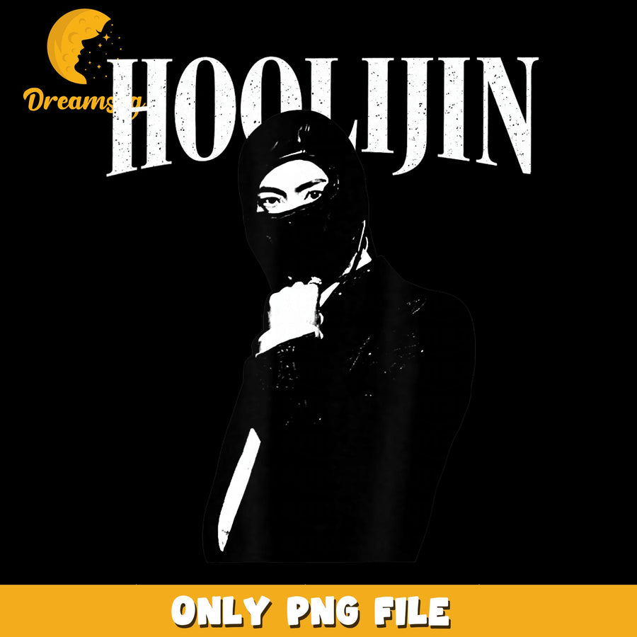 Hooljin Masked Figure With Knife PNG, Kpop Fan Art Design, Music PNG