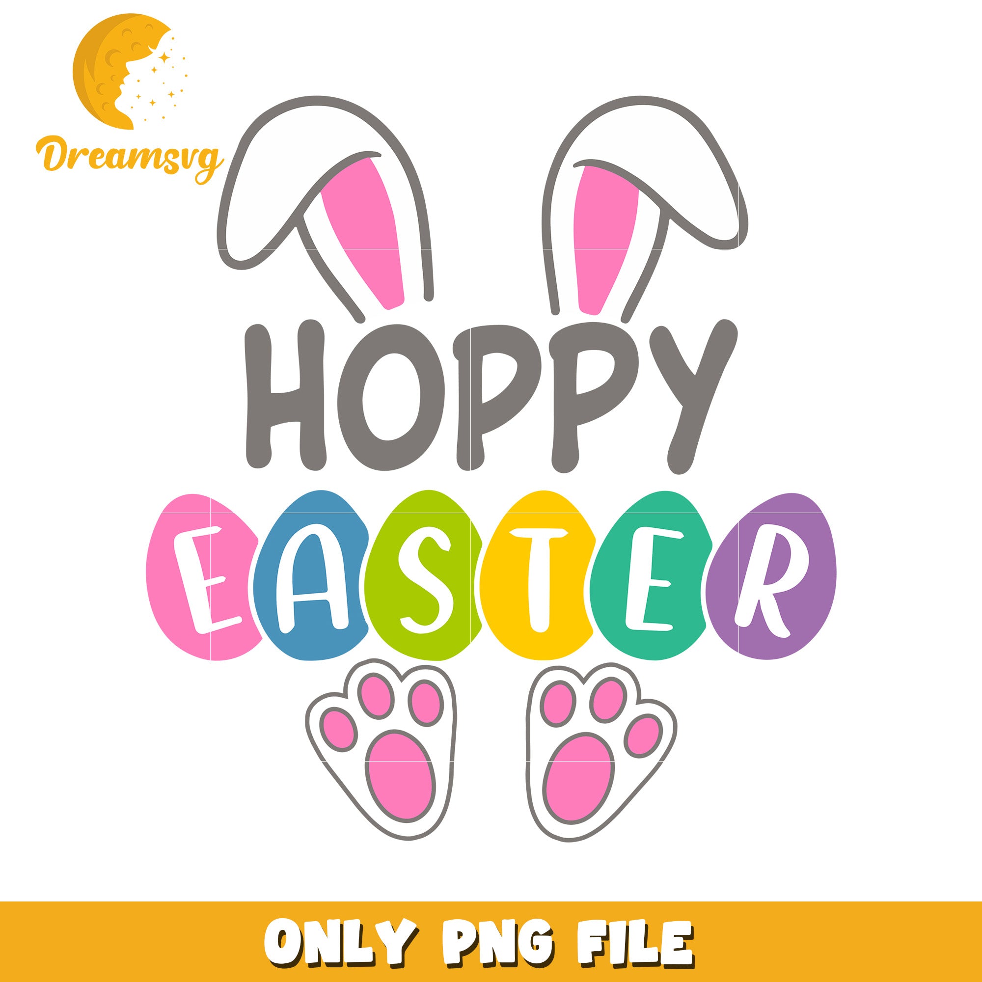 Hoppy Easter Colorful Bunny Graphic for Spring Celebrations