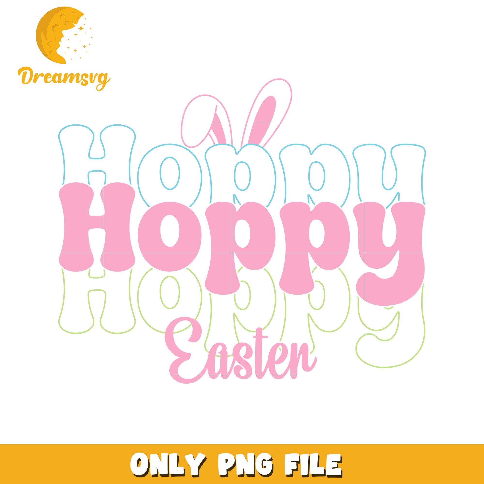 Hoppy Easter Fun Colorful Bunny Themed PNG Design