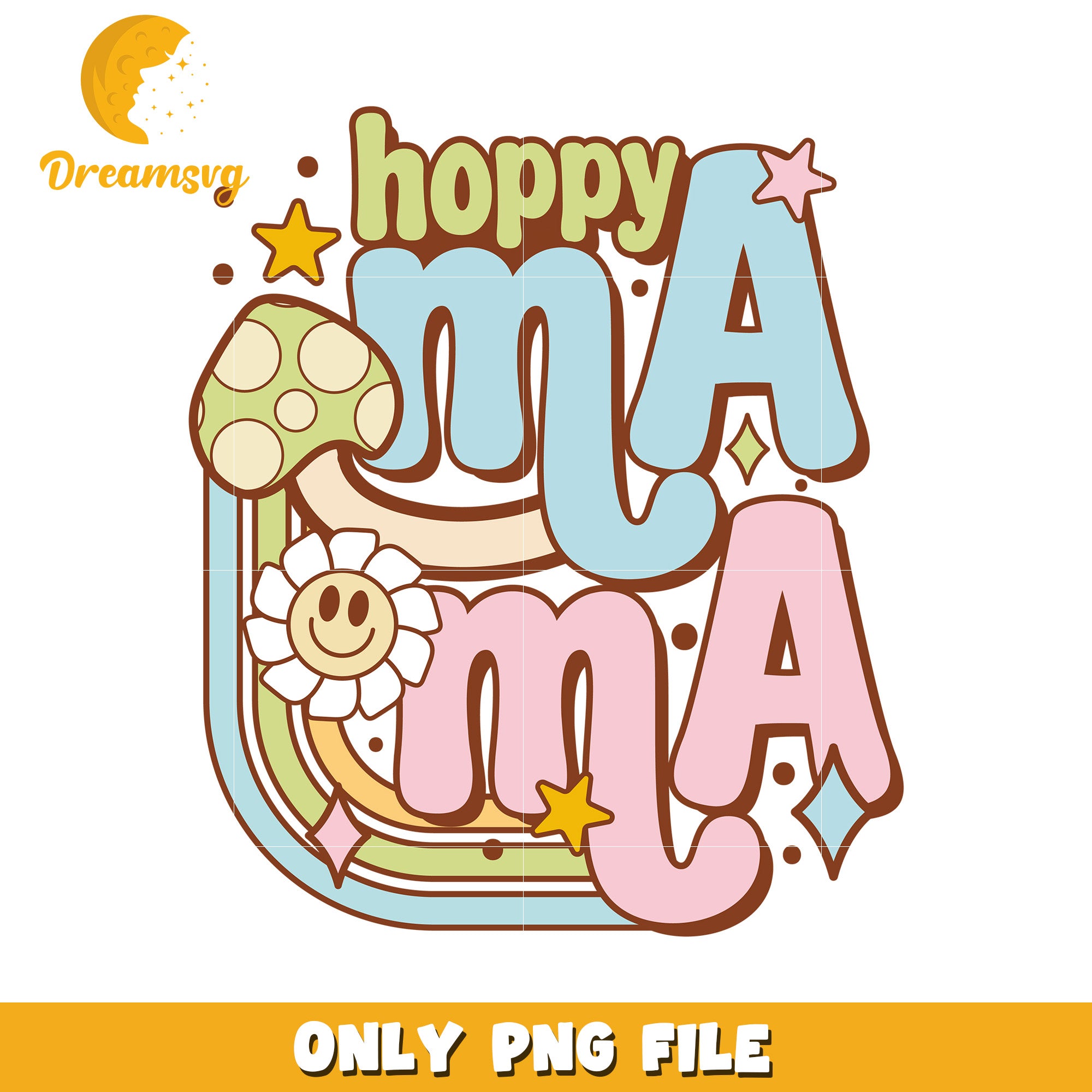 Hoppy Mama Colorful Design PNG for Fun Home Decor