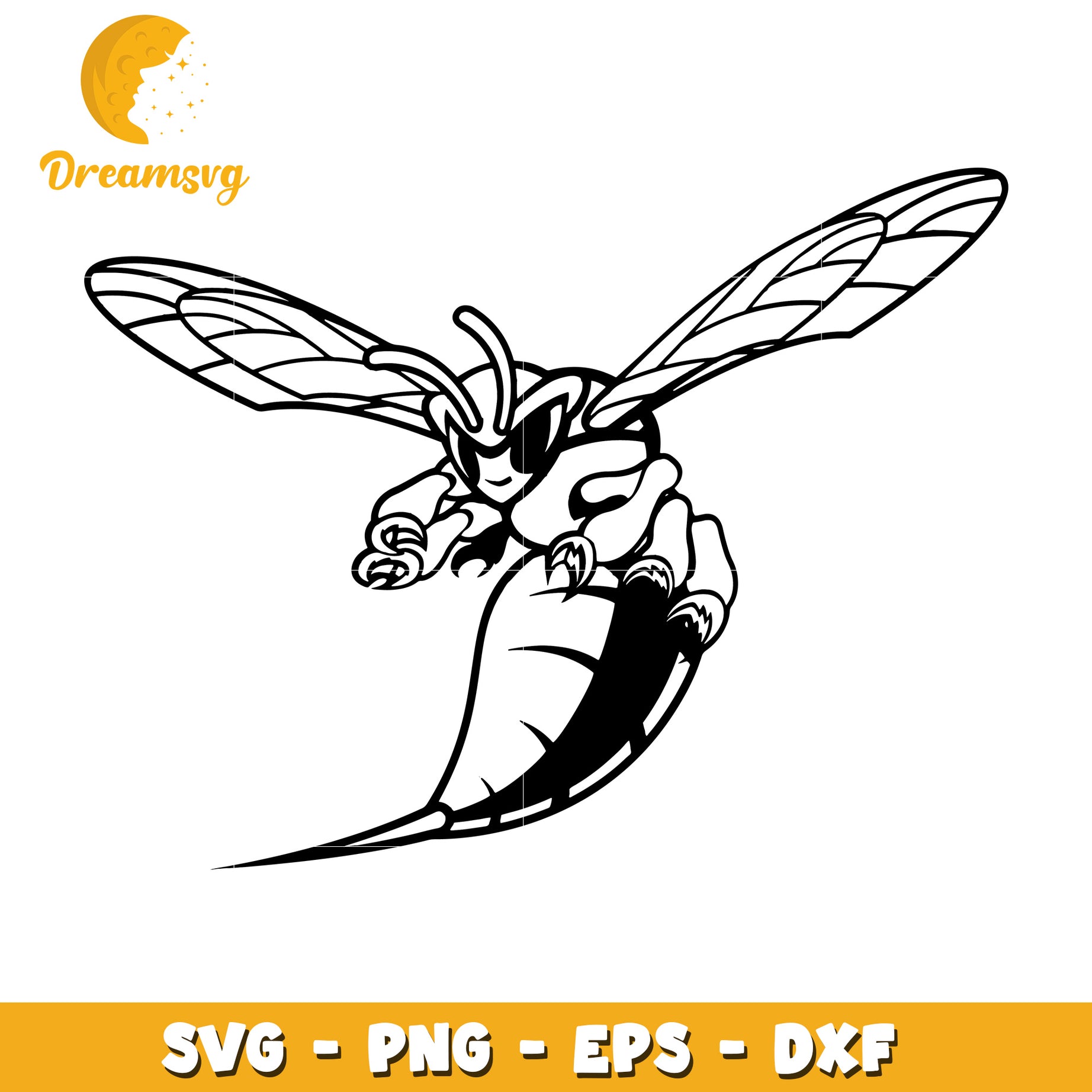 Hornet SVG PNG EPS DXF Cut File